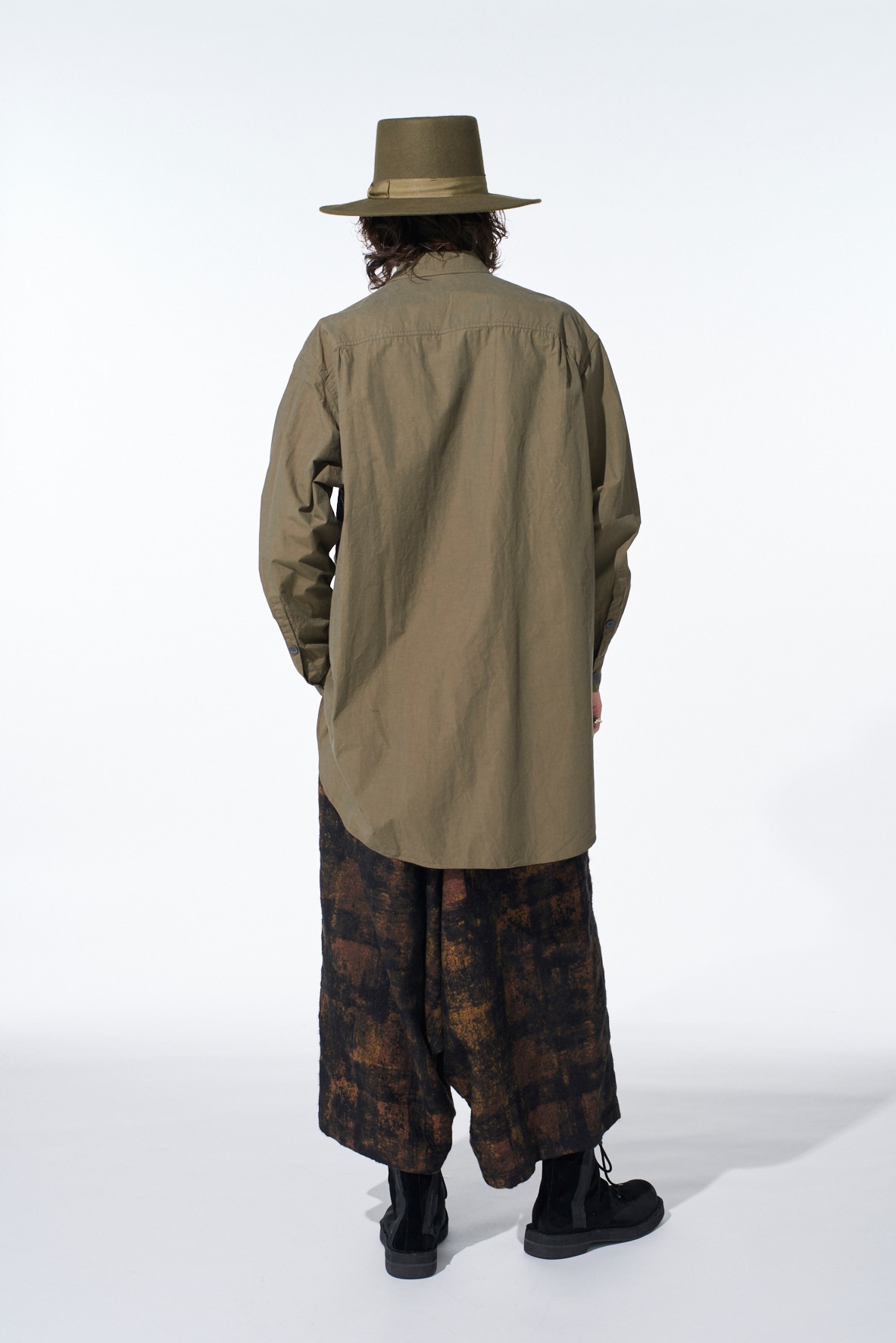 COTTON LINEN DRAWSTRING POCKET SHIRT