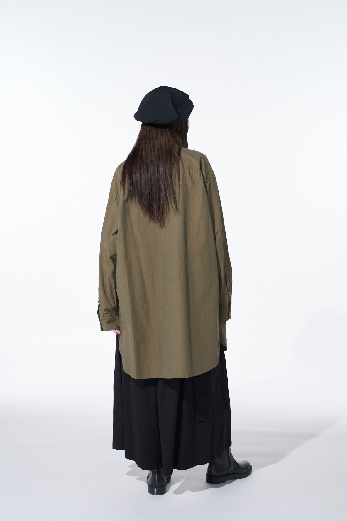 COTTON LINEN DRAWSTRING POCKET SHIRT