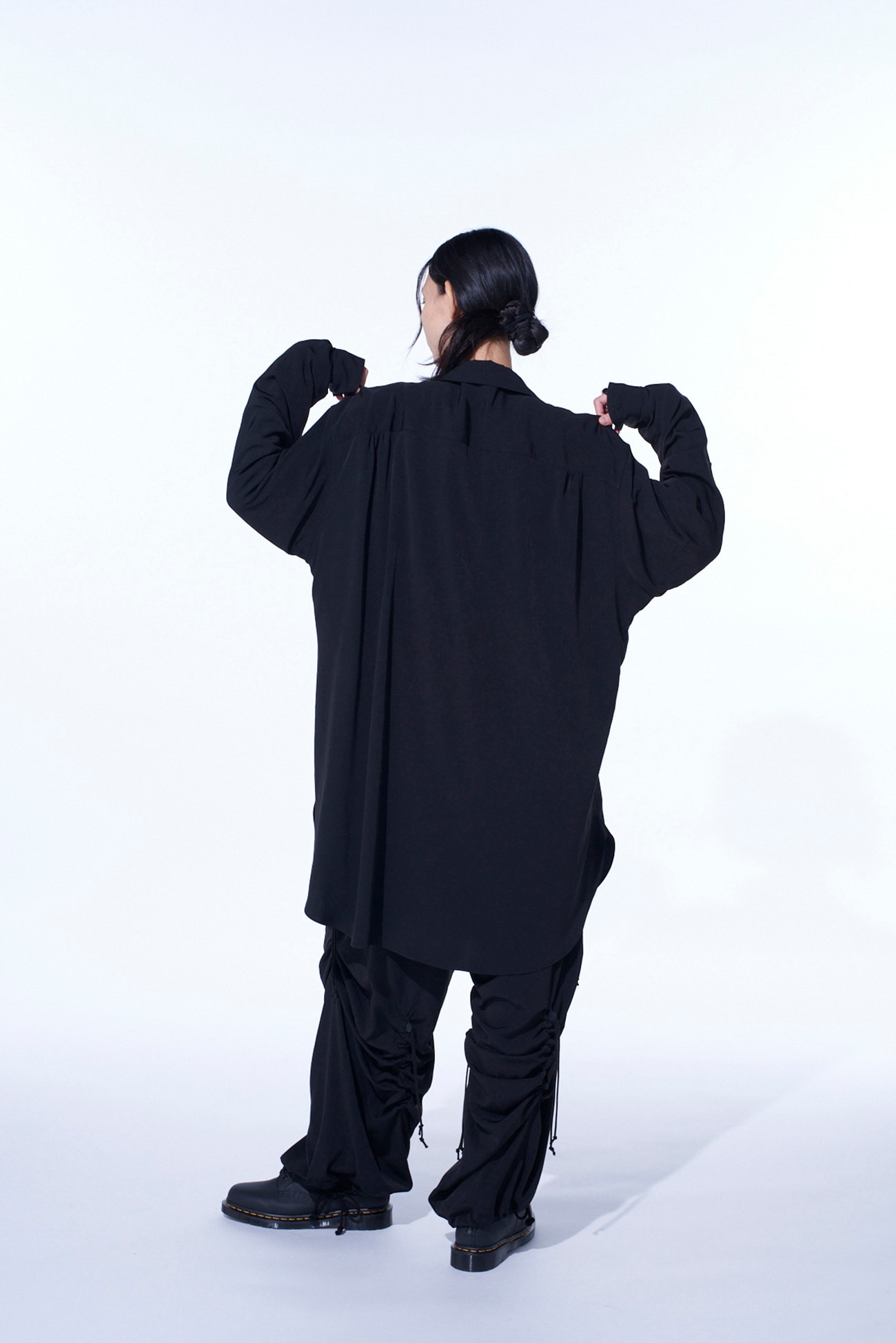 CREPE de CHINE SHIRRING POCKETS SHIRT
