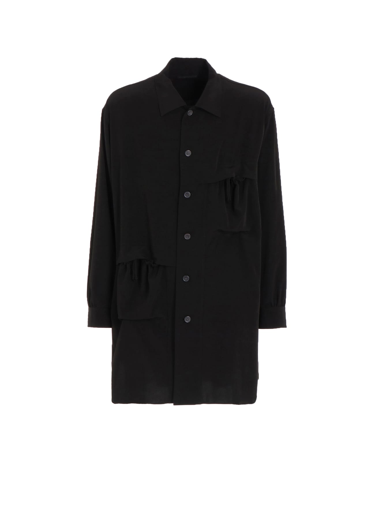 CREPE de CHINE SHIRRING POCKETS SHIRT