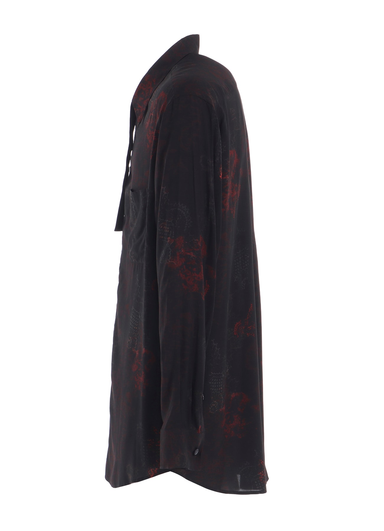RAYON CRIMSON LACE PRINT REGULAR COLLAR SHIRT