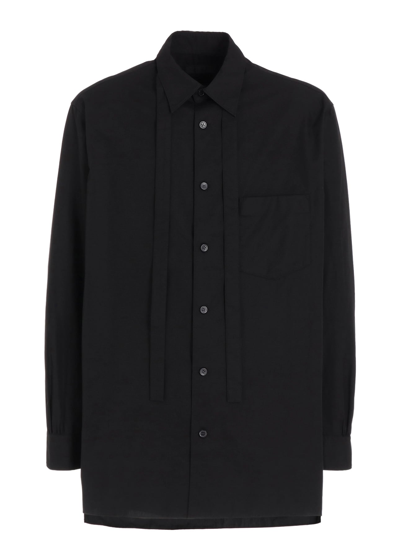 COTTON BROAD RIBON STAND COLLAR SHIRT