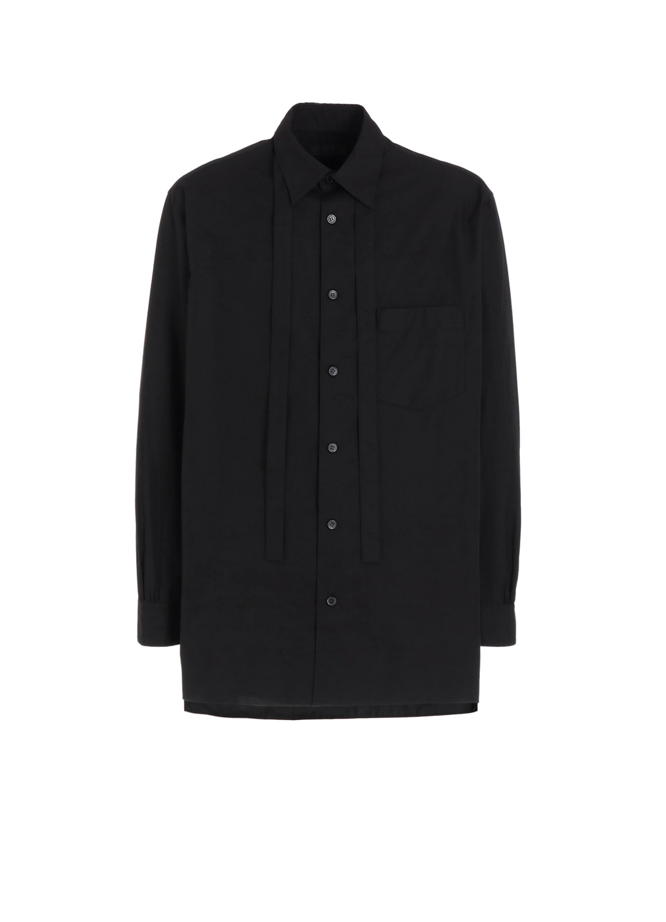 COTTON BROAD RIBON STAND COLLAR SHIRT