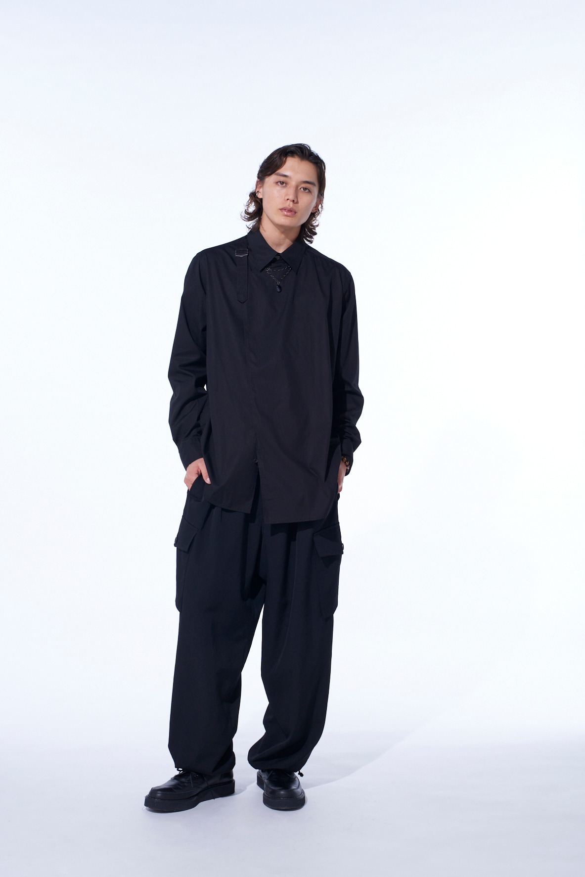 COTTON BROAD FRONT LAYER SHIRT
