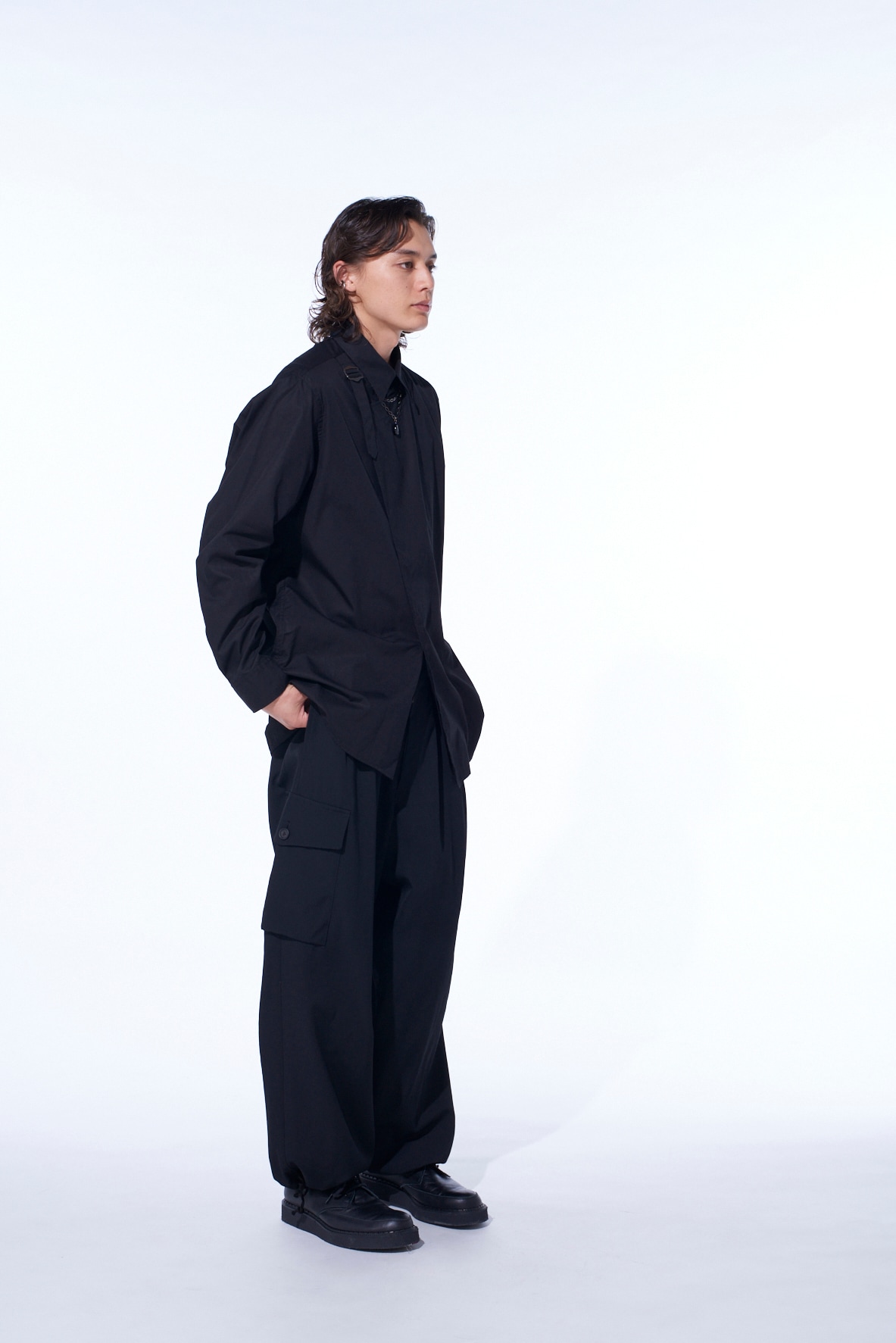 COTTON BROAD FRONT LAYER SHIRT