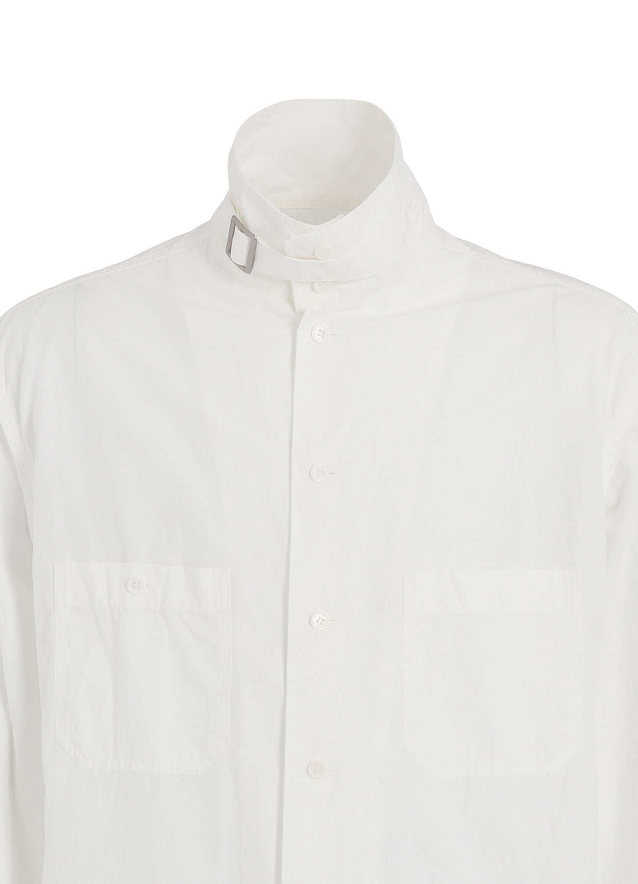 COTTON LINEN STAND COLLAR SHIRT