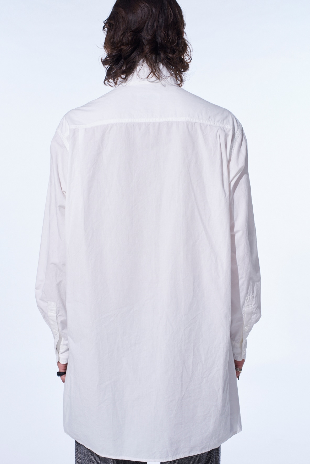 COTTON LINEN STAND COLLAR SHIRT