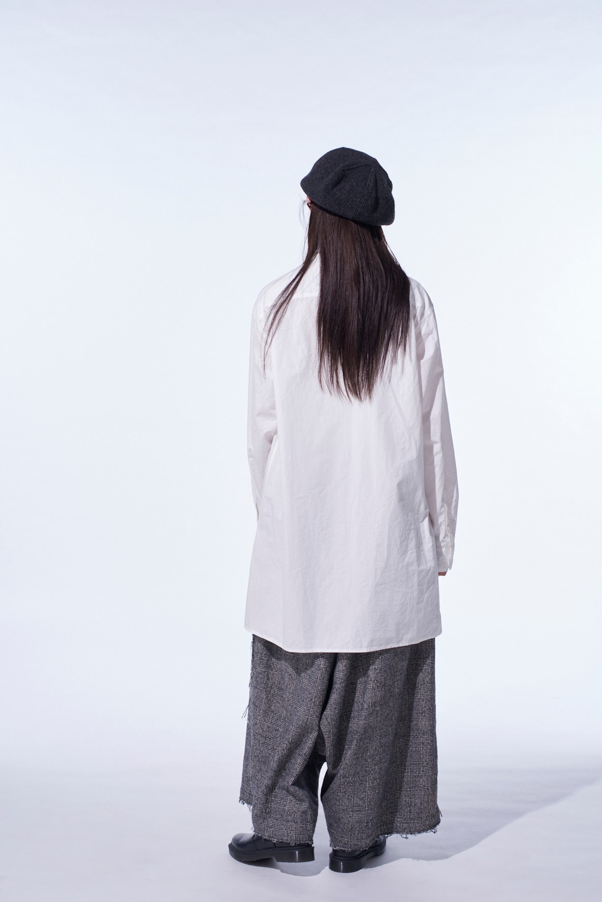 COTTON LINEN STAND COLLAR SHIRT