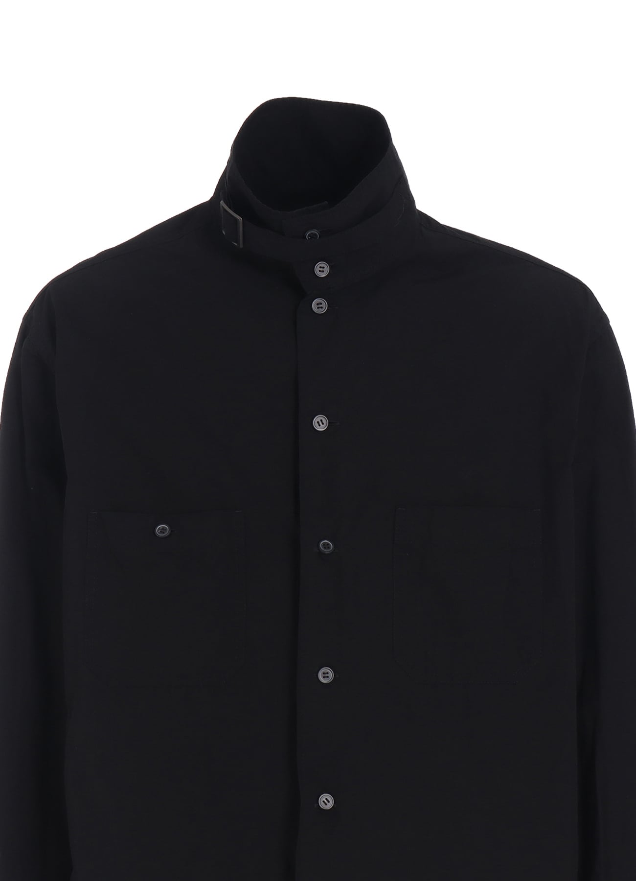 COTTON LINEN STAND COLLAR SHIRT