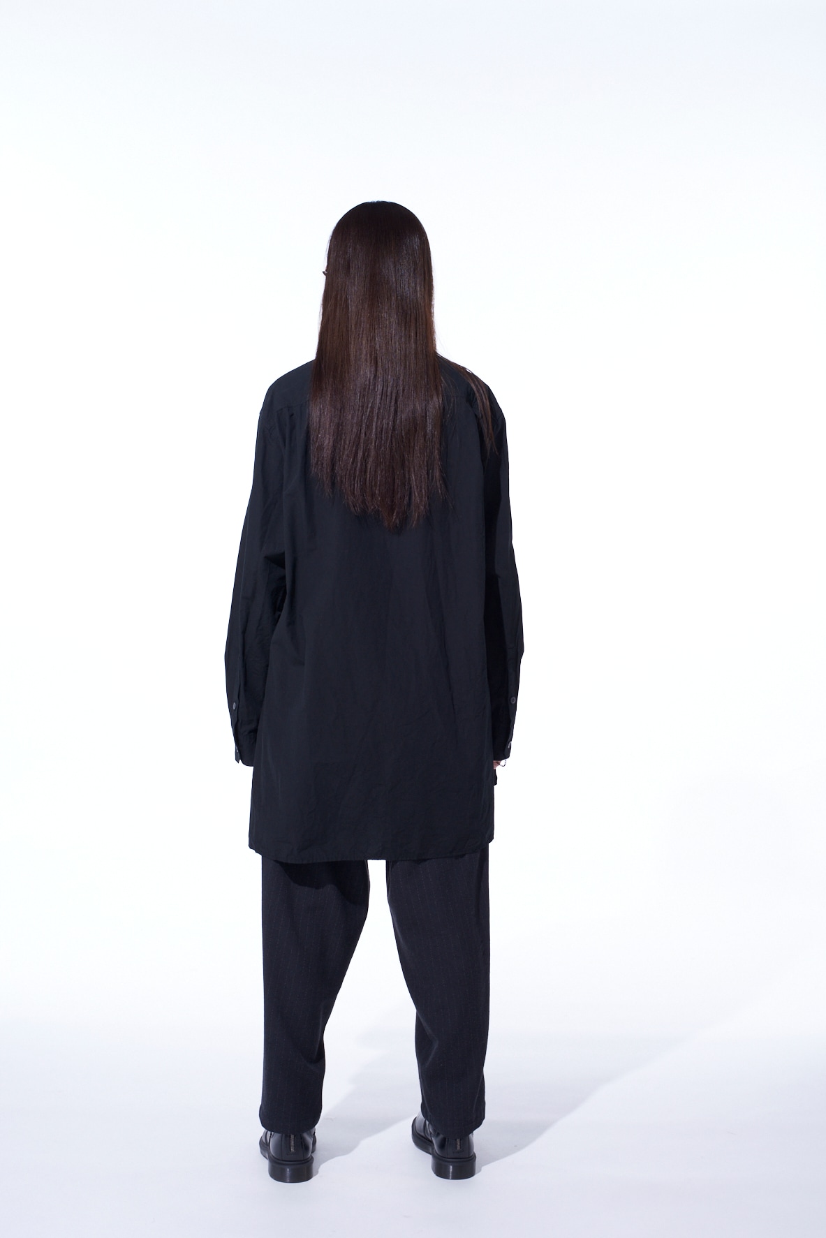 COTTON LINEN STAND COLLAR SHIRT