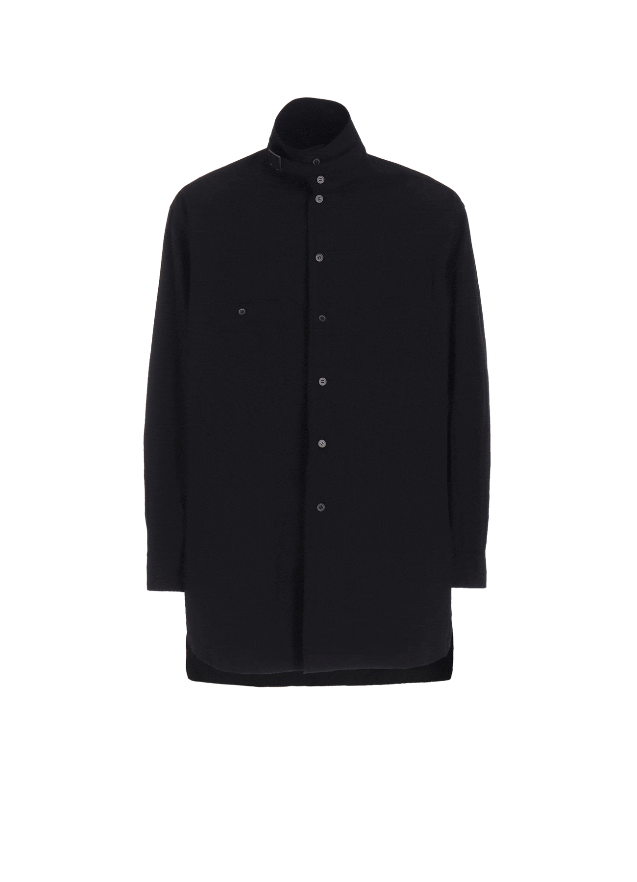 COTTON LINEN STAND COLLAR SHIRT