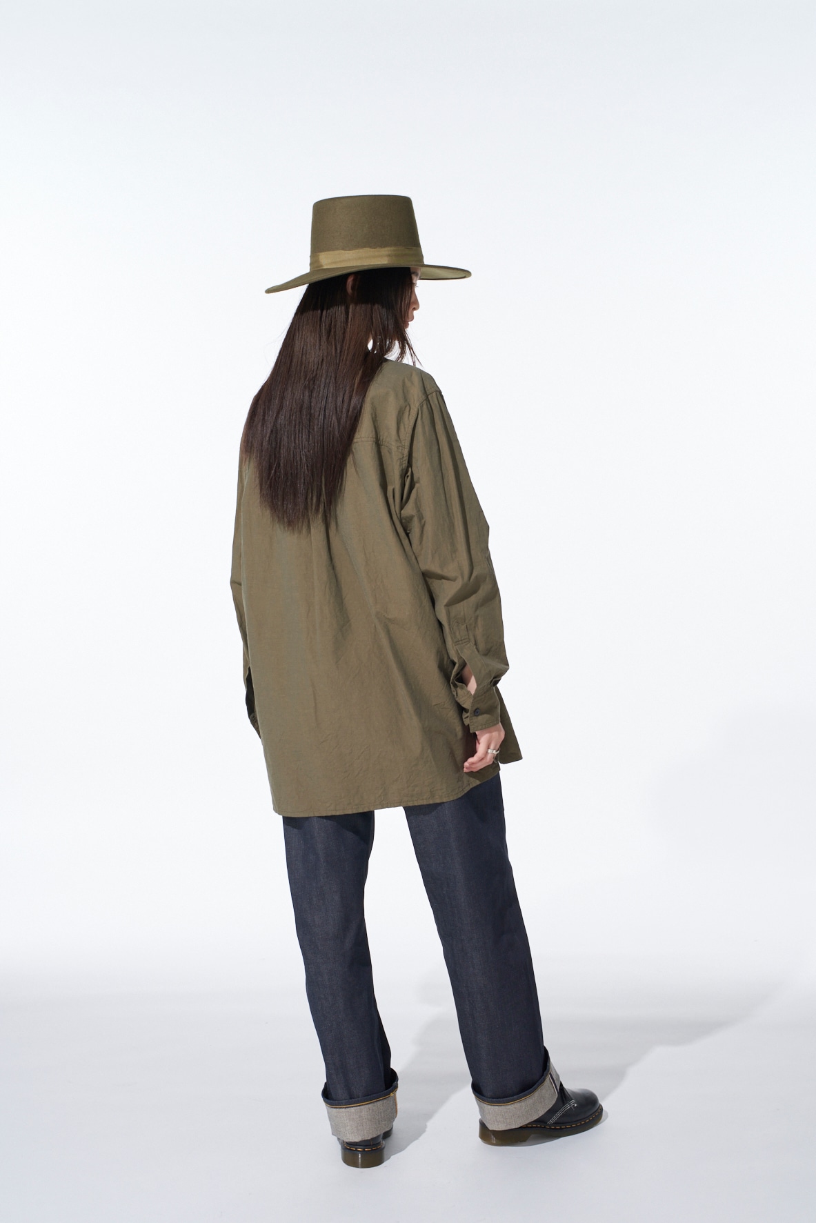 COTTON LINEN SINGLE WELT POCKET SHIRT