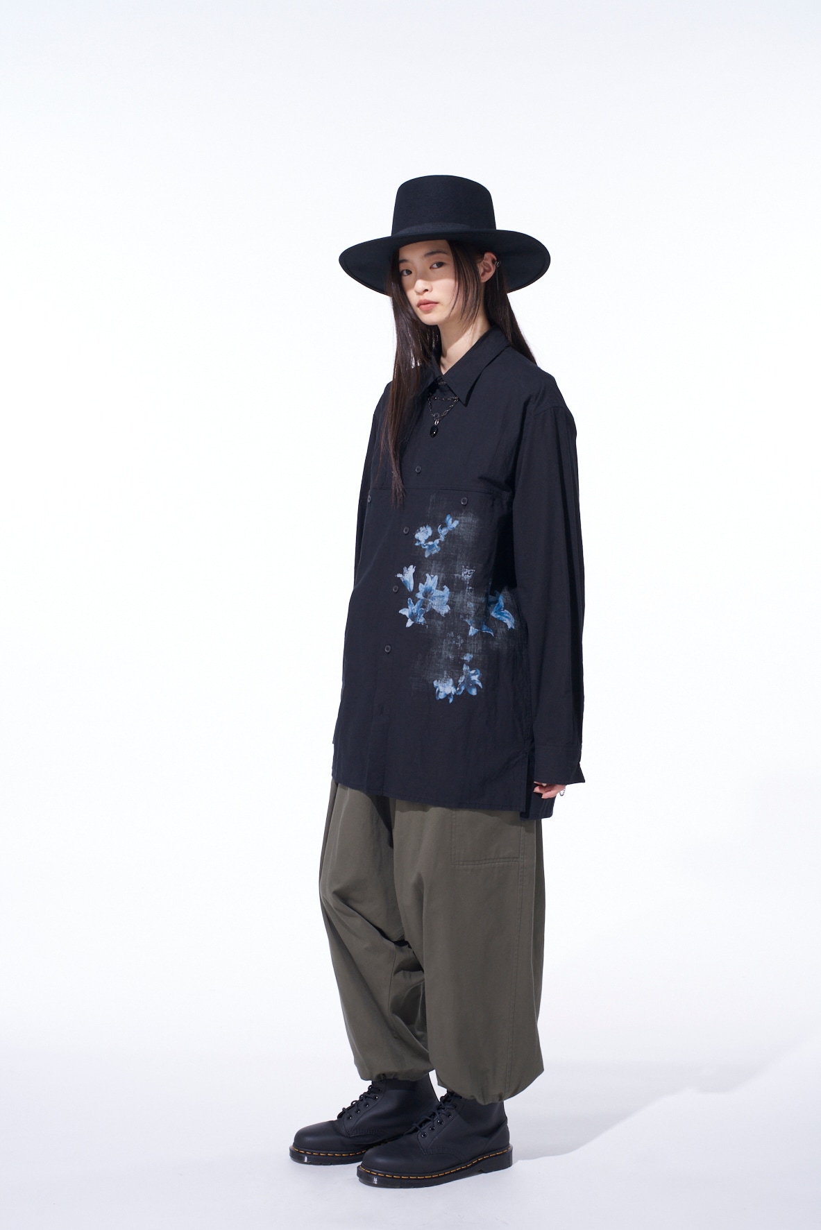 POISONOUS FLOWER PRINT SINGLE SEAM POCKET SHIRT