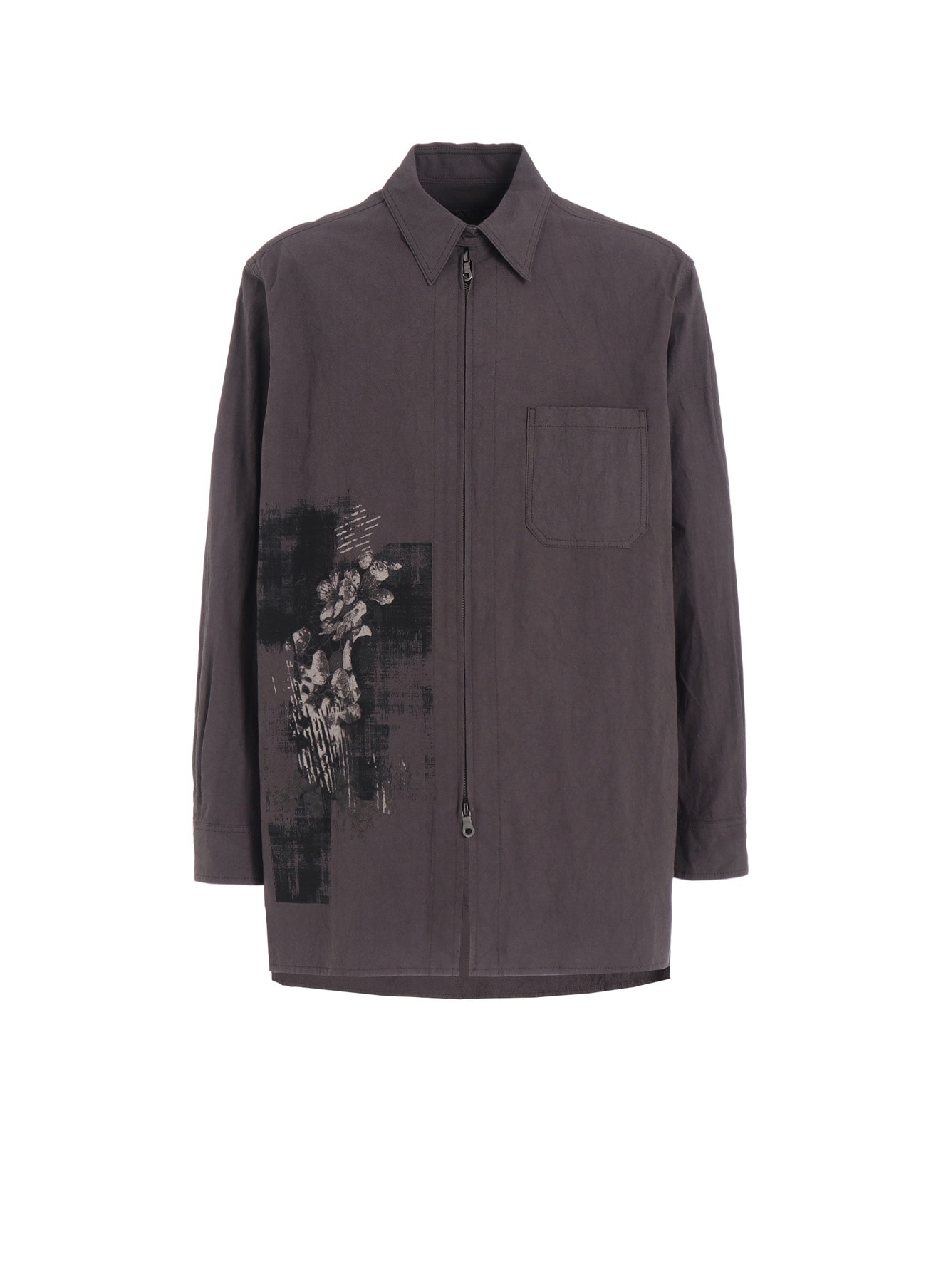 POISONOUS FLOWER PRINT ZIP SHIRT