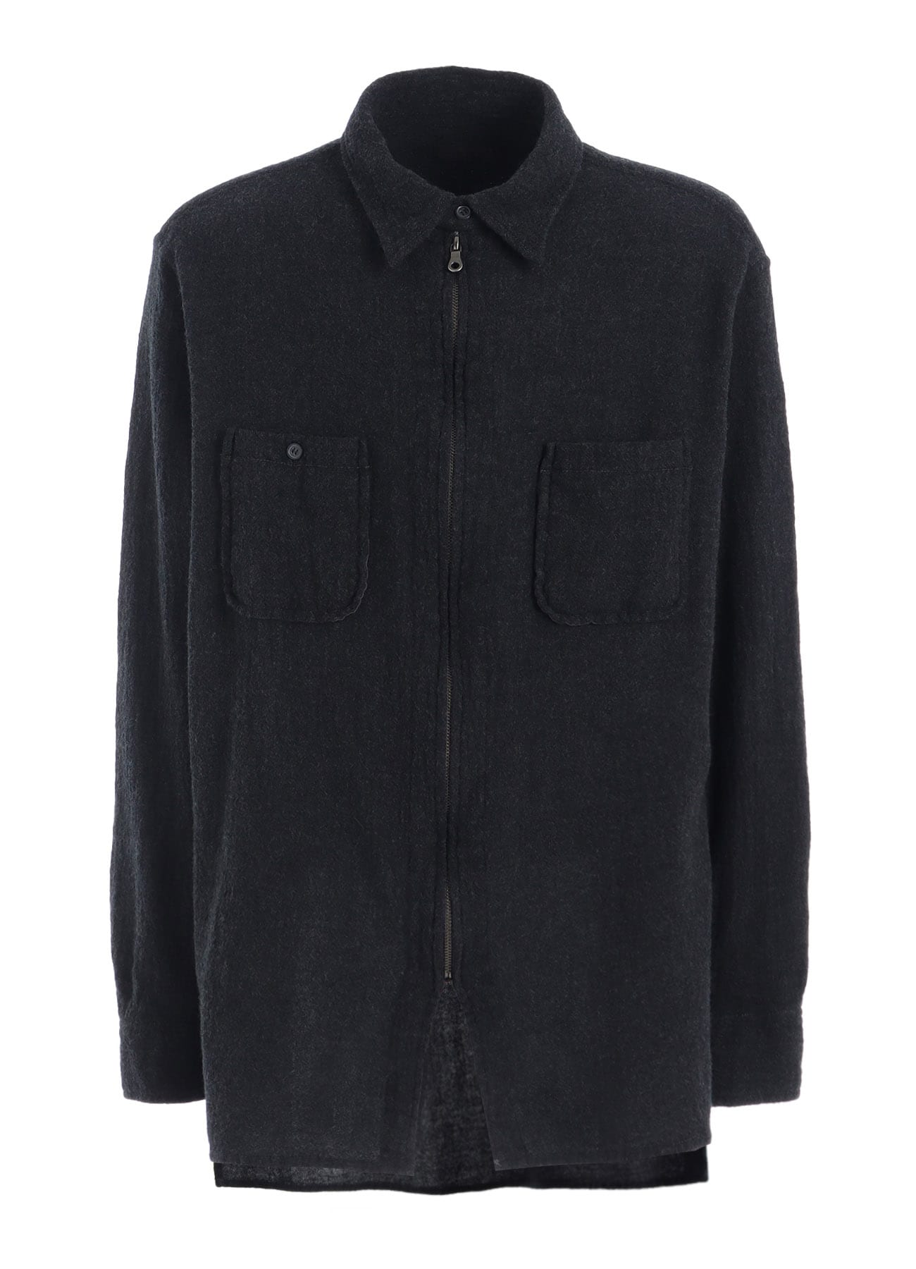 WOOL GAUZE ZIP SHIRT