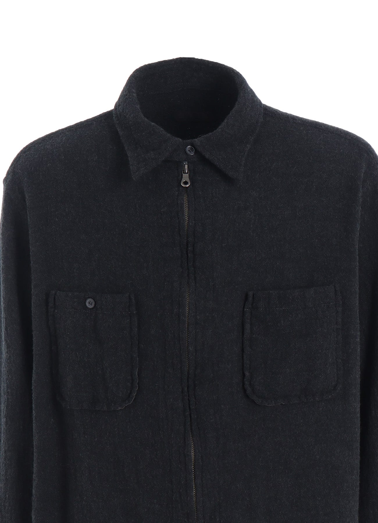 WOOL GAUZE ZIP SHIRT