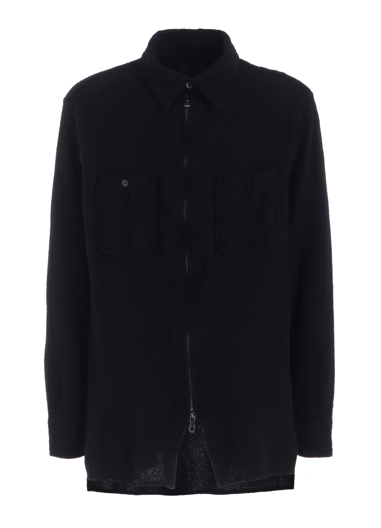WOOL GAUZE ZIP SHIRT