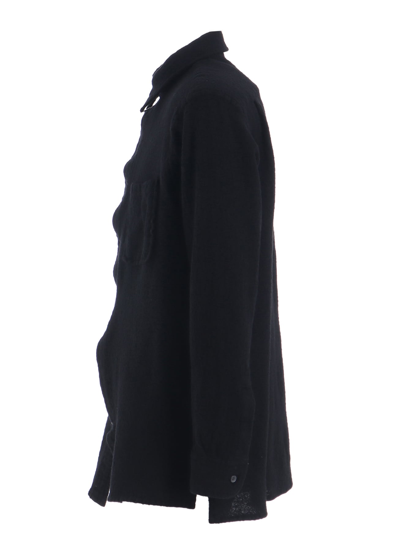 WOOL GAUZE ZIP SHIRT