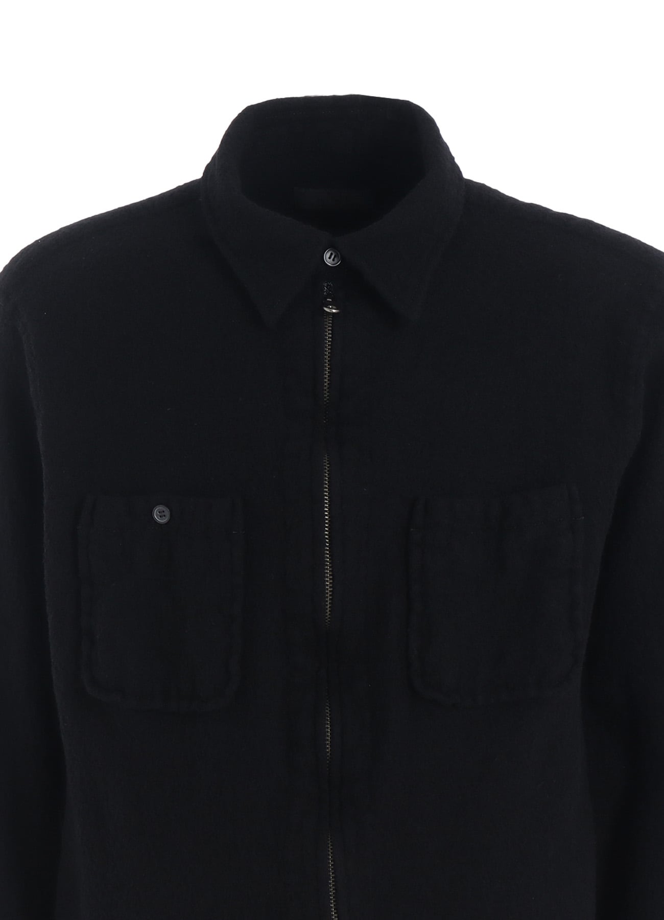 WOOL GAUZE ZIP SHIRT