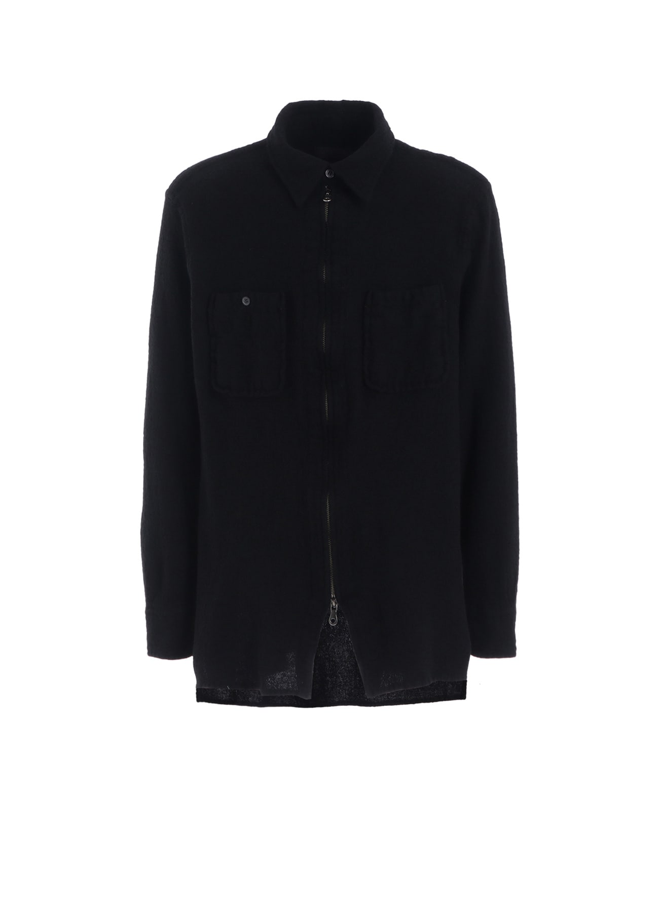WOOL GAUZE ZIP SHIRT