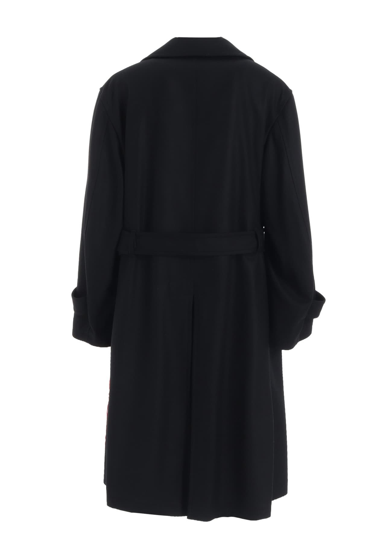 LAMB WOOL PRINTED MESSEGE EMBROIDERY TRENCH COAT