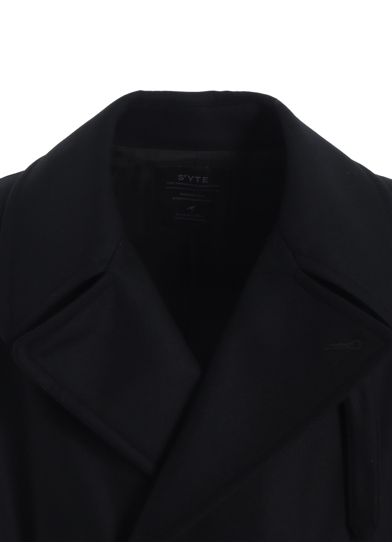 LAMB WOOL PRINTED MESSEGE EMBROIDERY TRENCH COAT