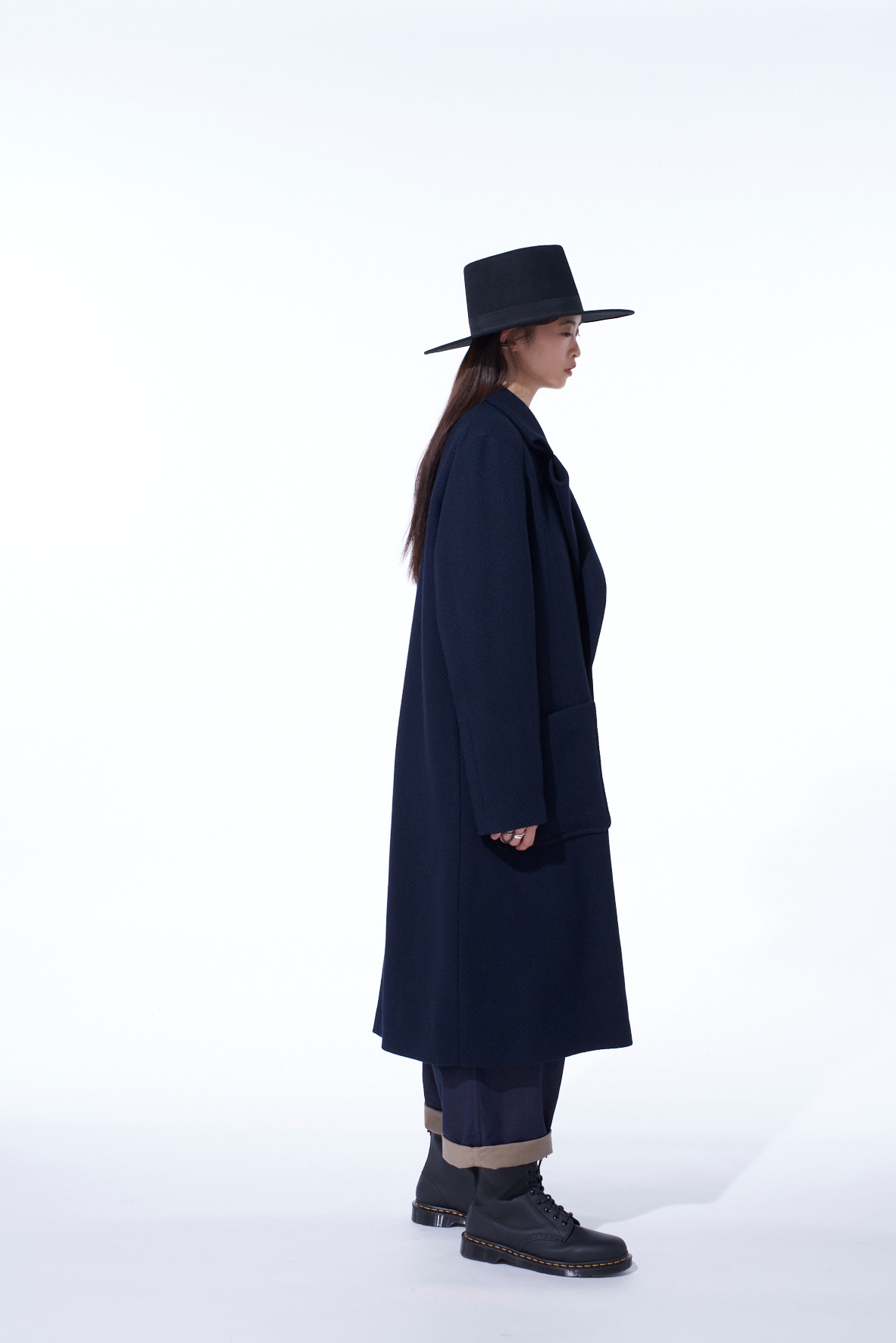 4/24 KERSEY TUBE LAPEL DOUBLE LONG COAT