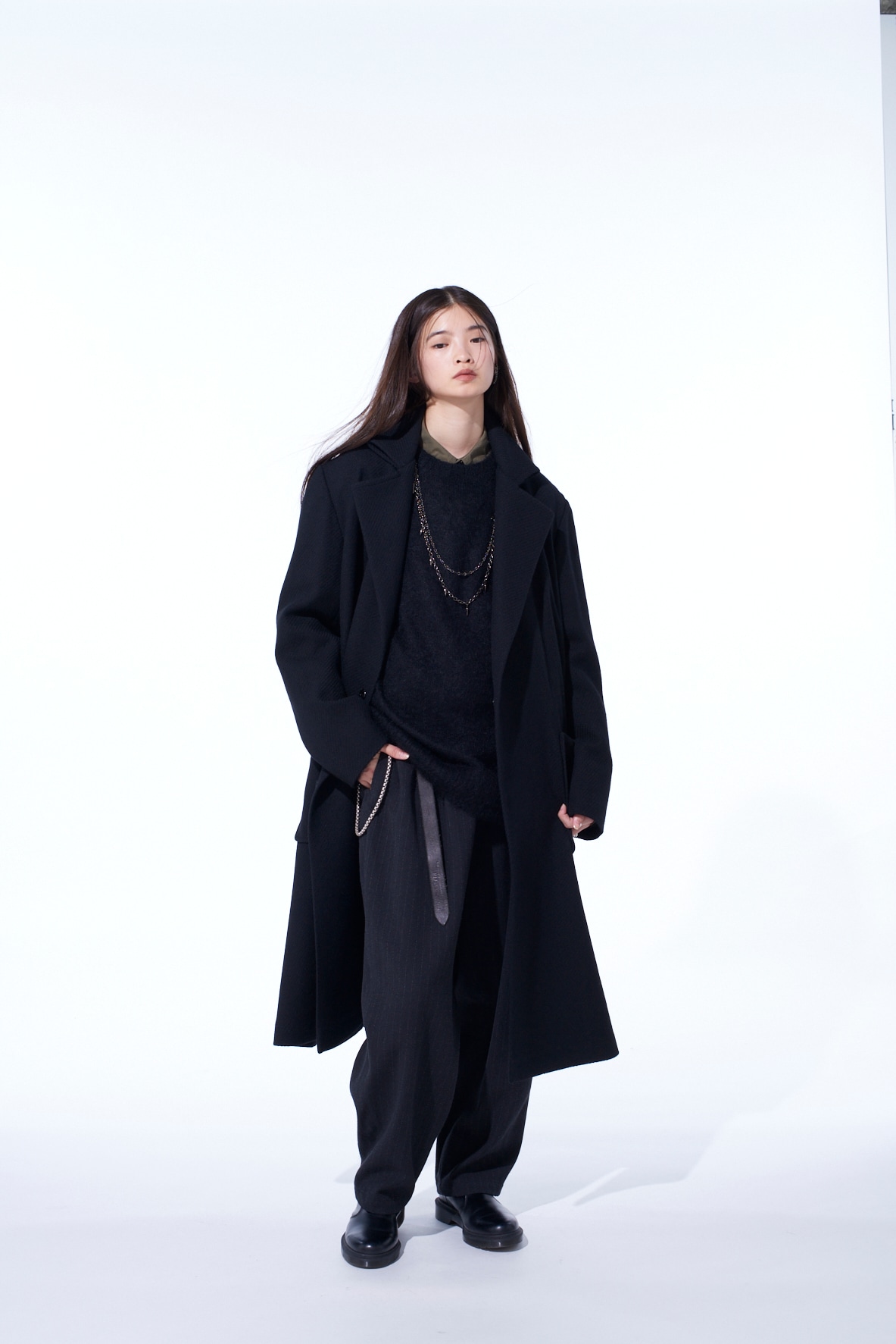 4/24 KERSEY TUBE LAPEL DOUBLE LONG COAT