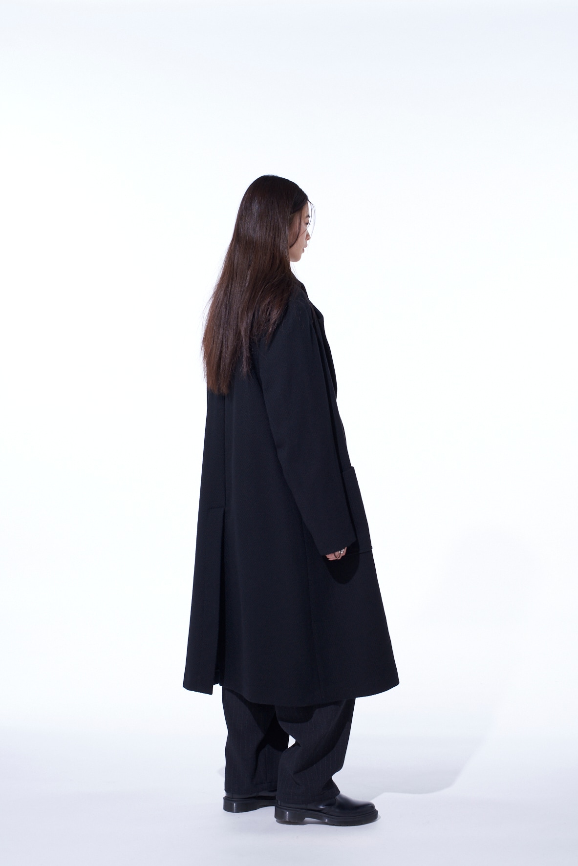 4/24 KERSEY TUBE LAPEL DOUBLE LONG COAT