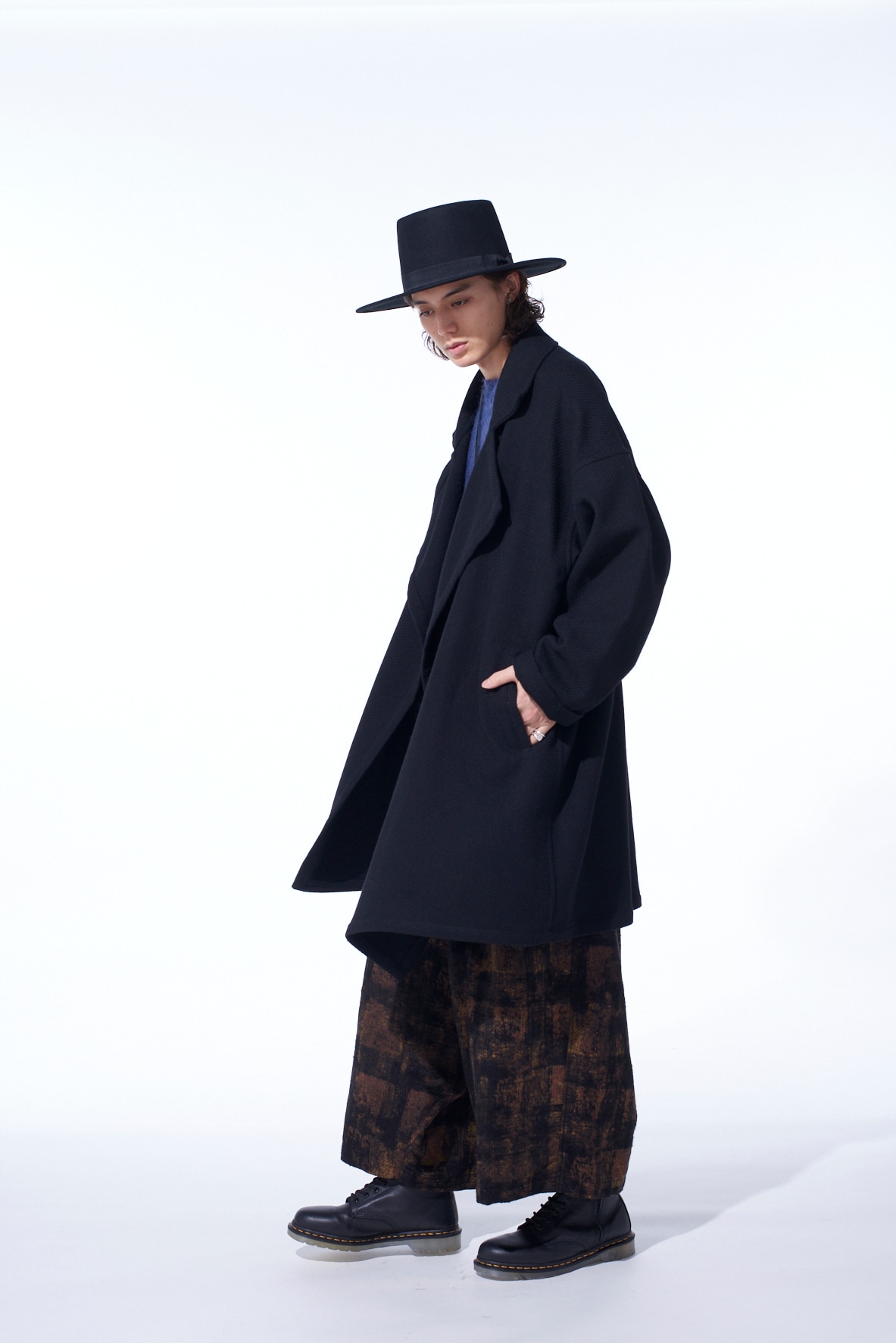 4/24 KERSEY FRAME DOUBLE COLLAR DRAPE COAT