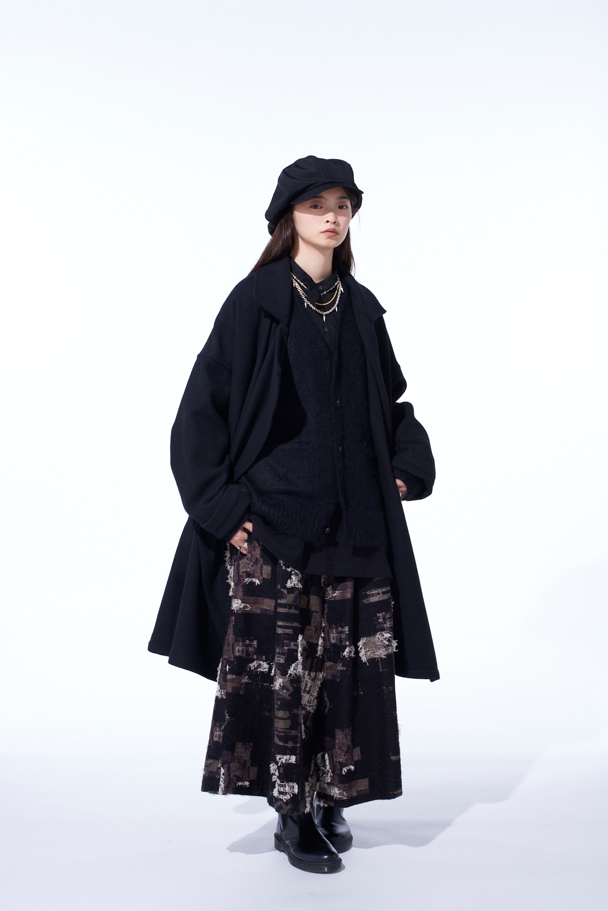 4/24 KERSEY FRAME DOUBLE COLLAR DRAPE COAT