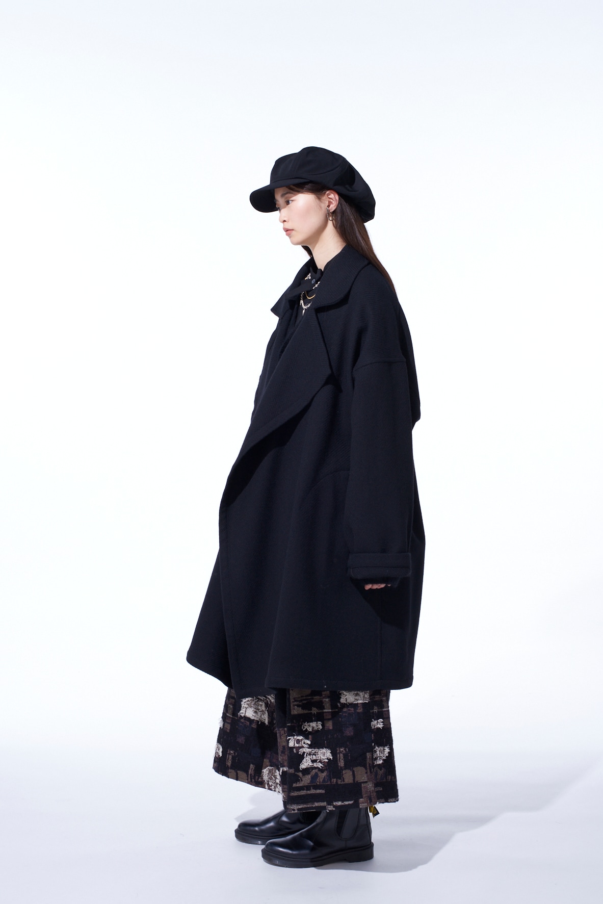 4/24 KERSEY FRAME DOUBLE COLLAR DRAPE COAT