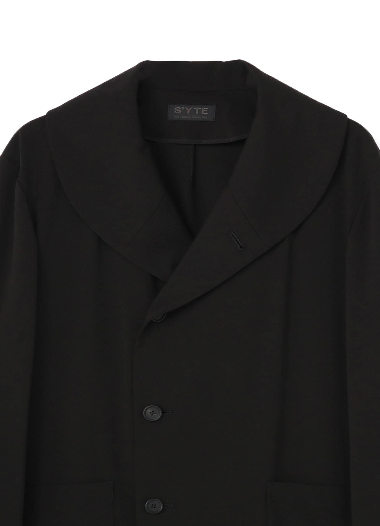Pe/Rayon Gabardine Stretch Shawl Collar Semi-Double Coat