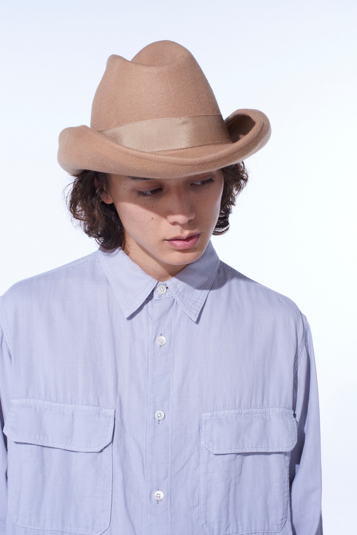 WOOL FELT ROLLABLE BRIM MOUNTAIN HAT