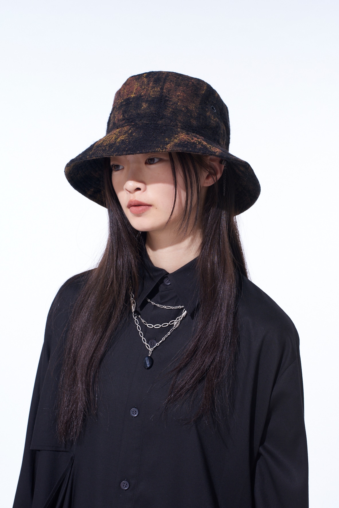 CHECK JACQUARD BUCKET HAT