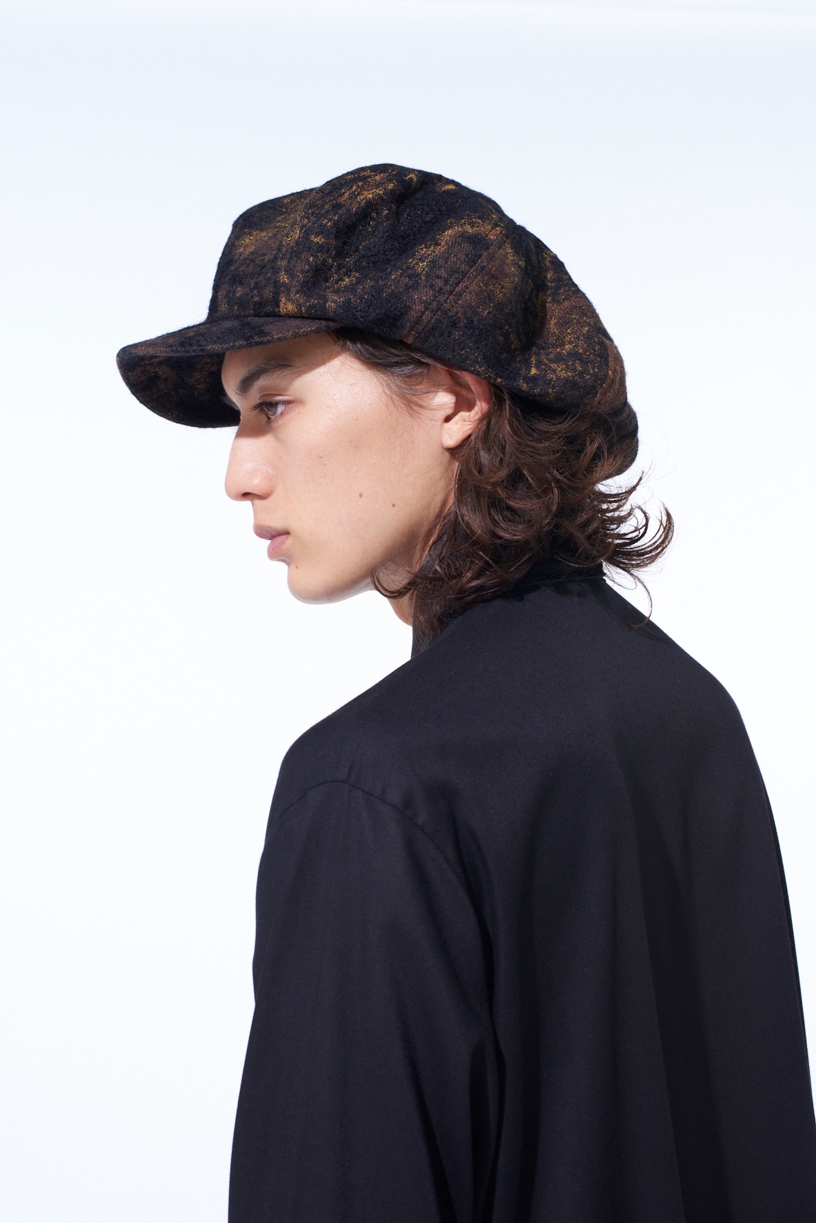 CHECK JACQUARD CASQUETTE(FREE SIZE Black x Orange): S'YTE｜THE