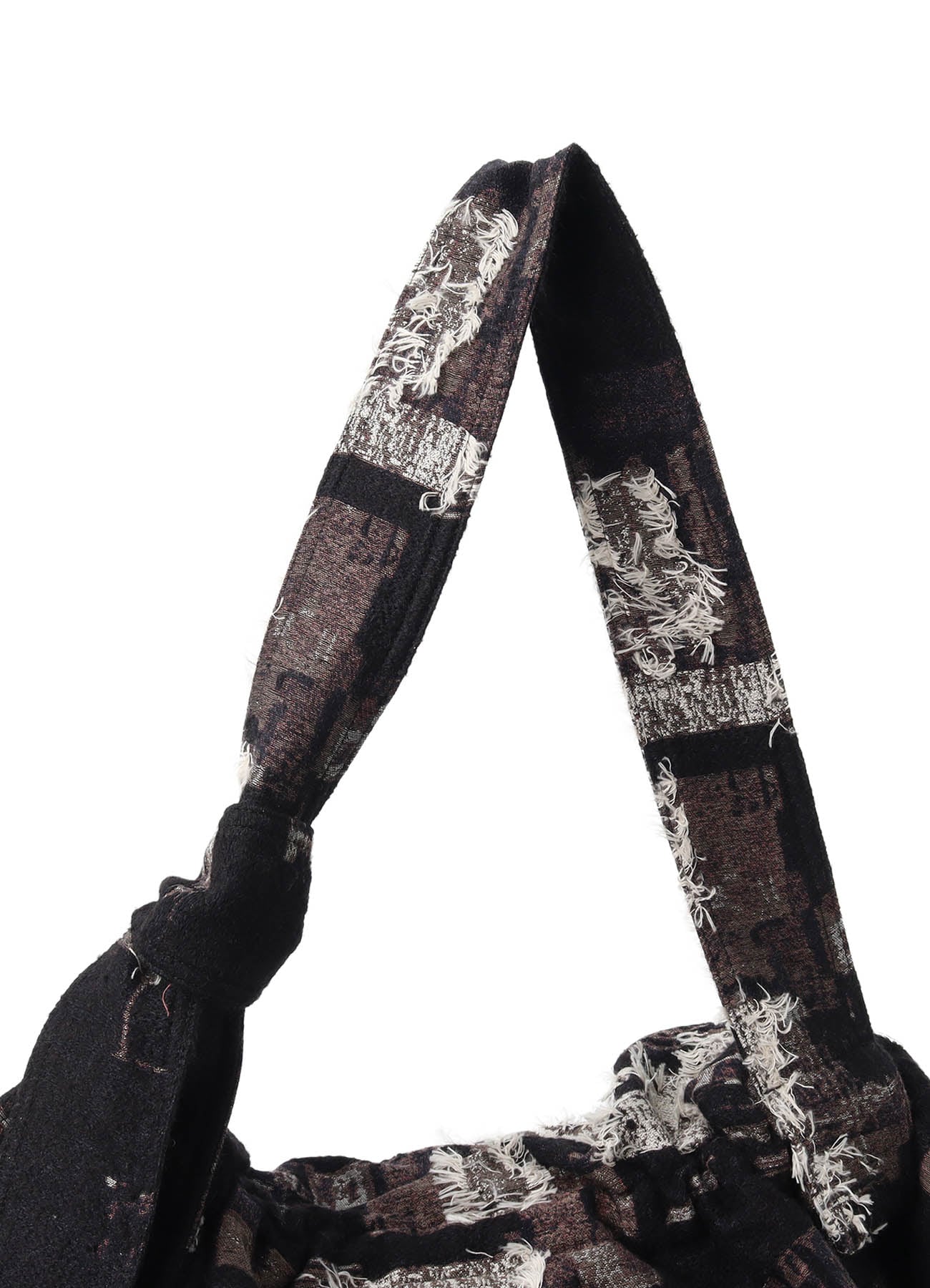 PATCHWORK CUT JACQUARD DRAPED SHOULDER BAG