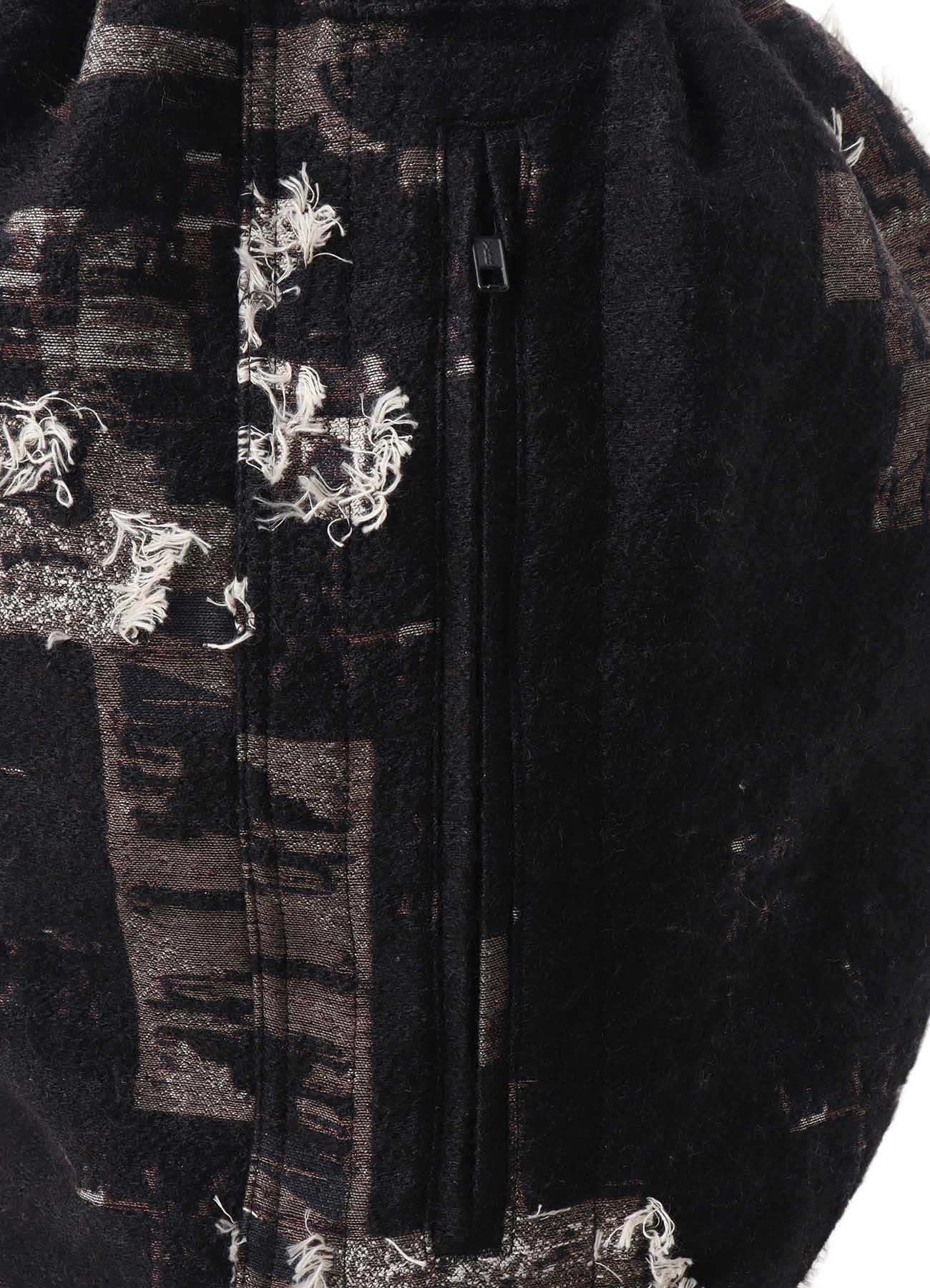 PATCHWORK CUT JACQUARD DRAPED SHOULDER BAG