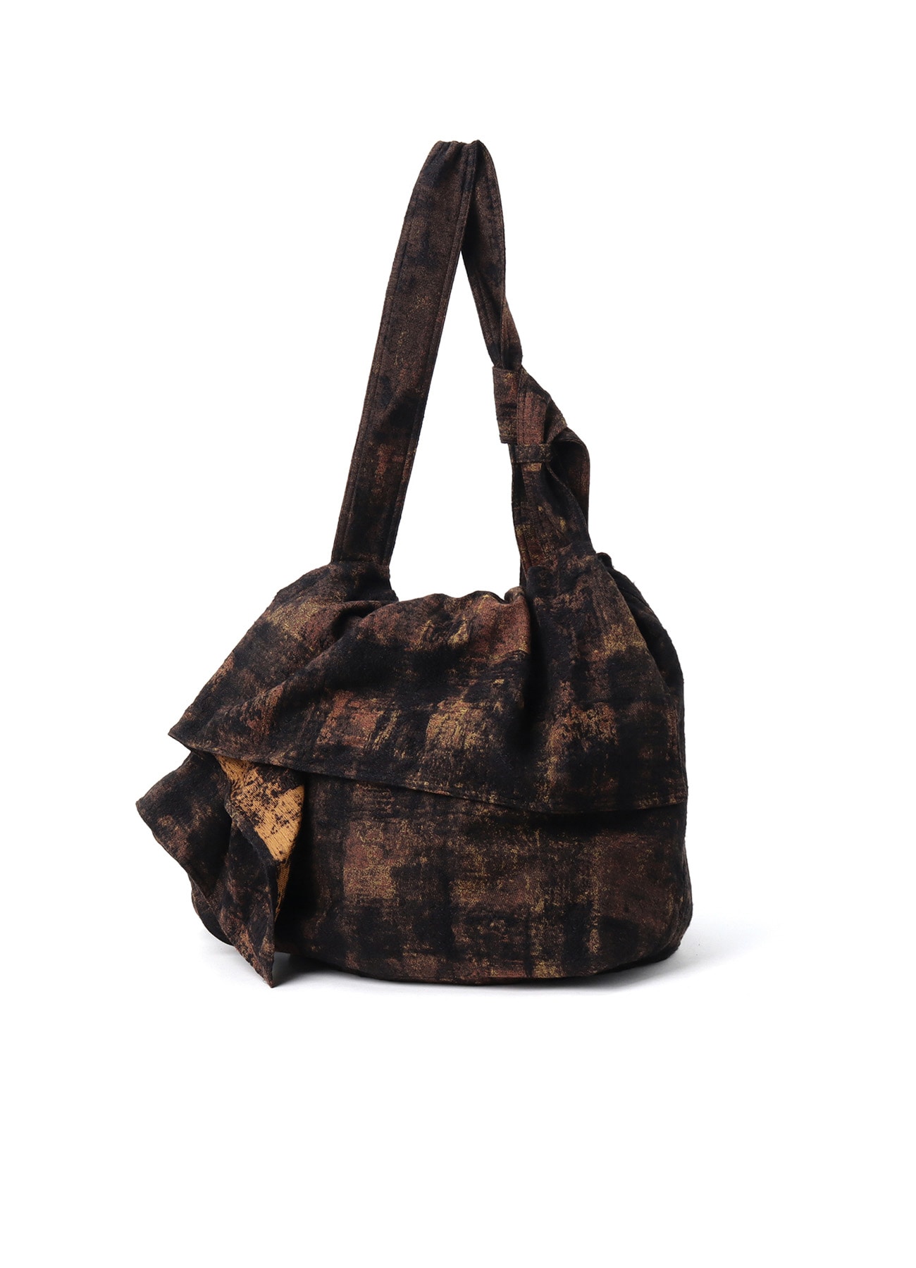 CHECK JACQUARD DRAPED SHOULDER BAG