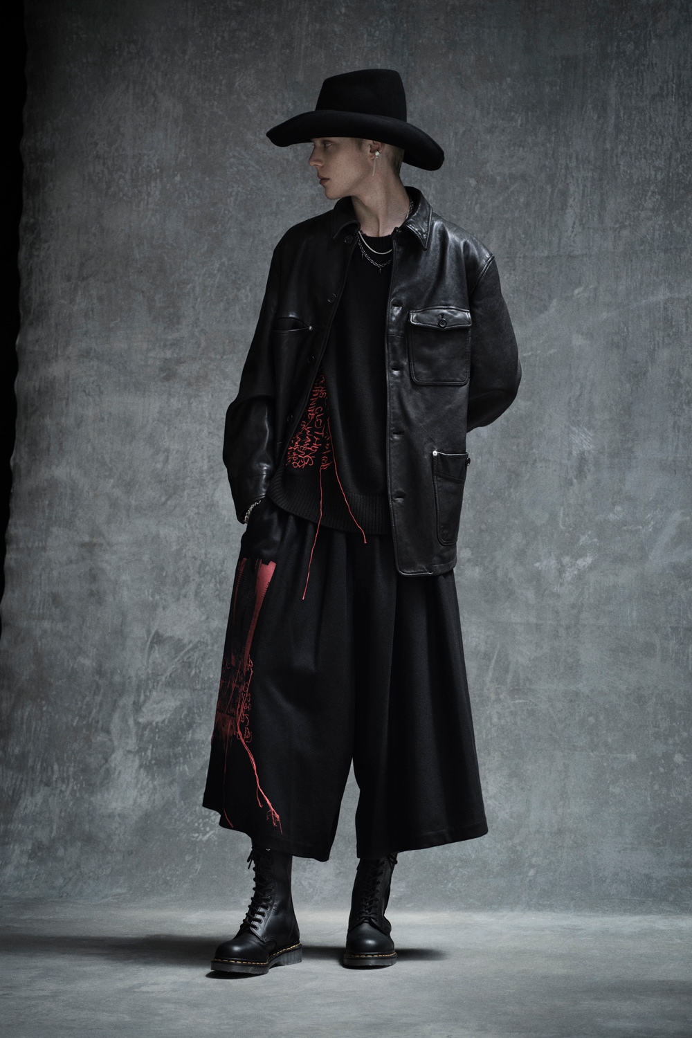 WASHED SHEEP LEATHER COVERALL WITH WORKWEAR DETAILS