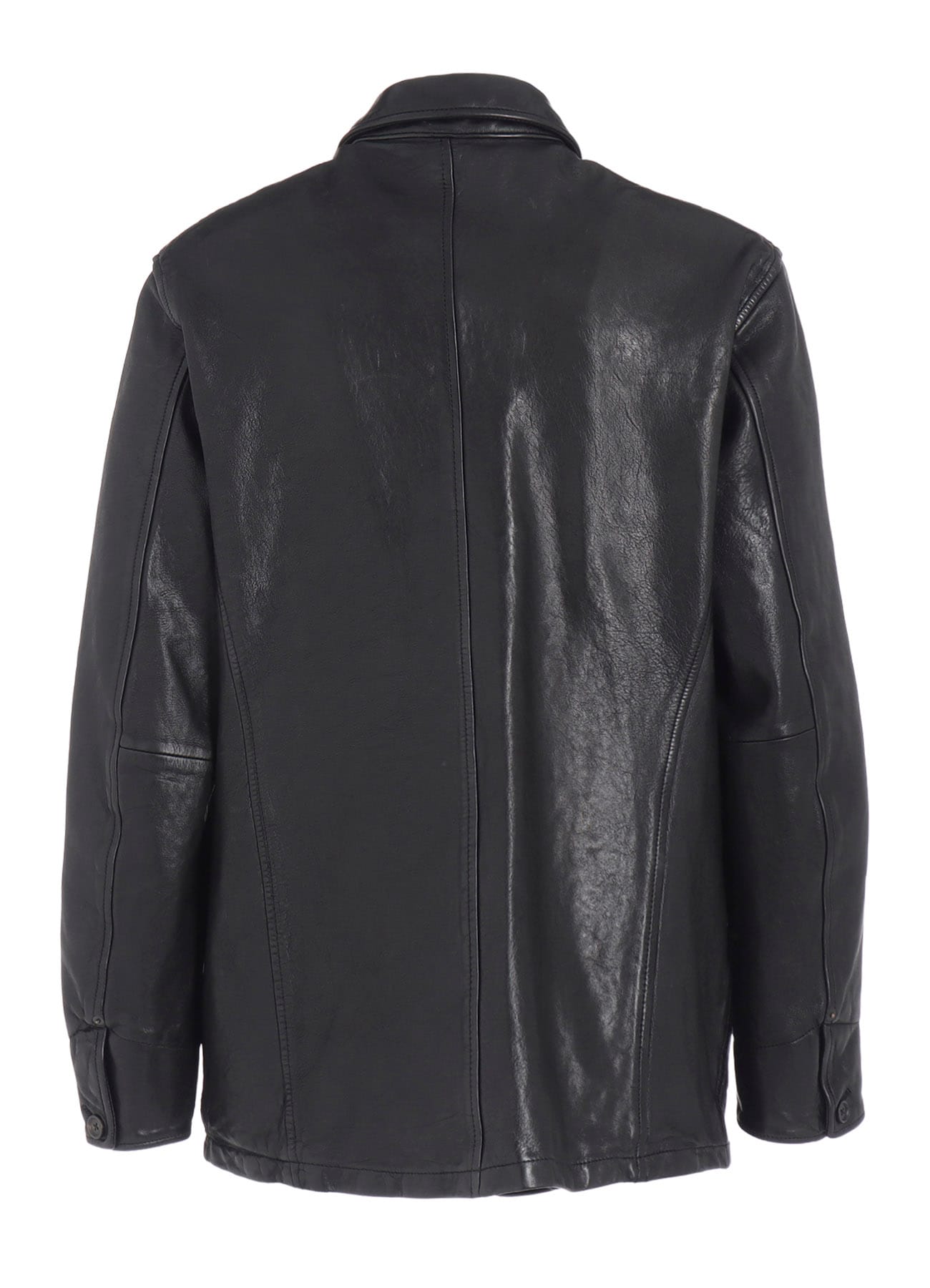 WASHED SHEEP LEATHER COVERALL WITH WORKWEAR DETAILS