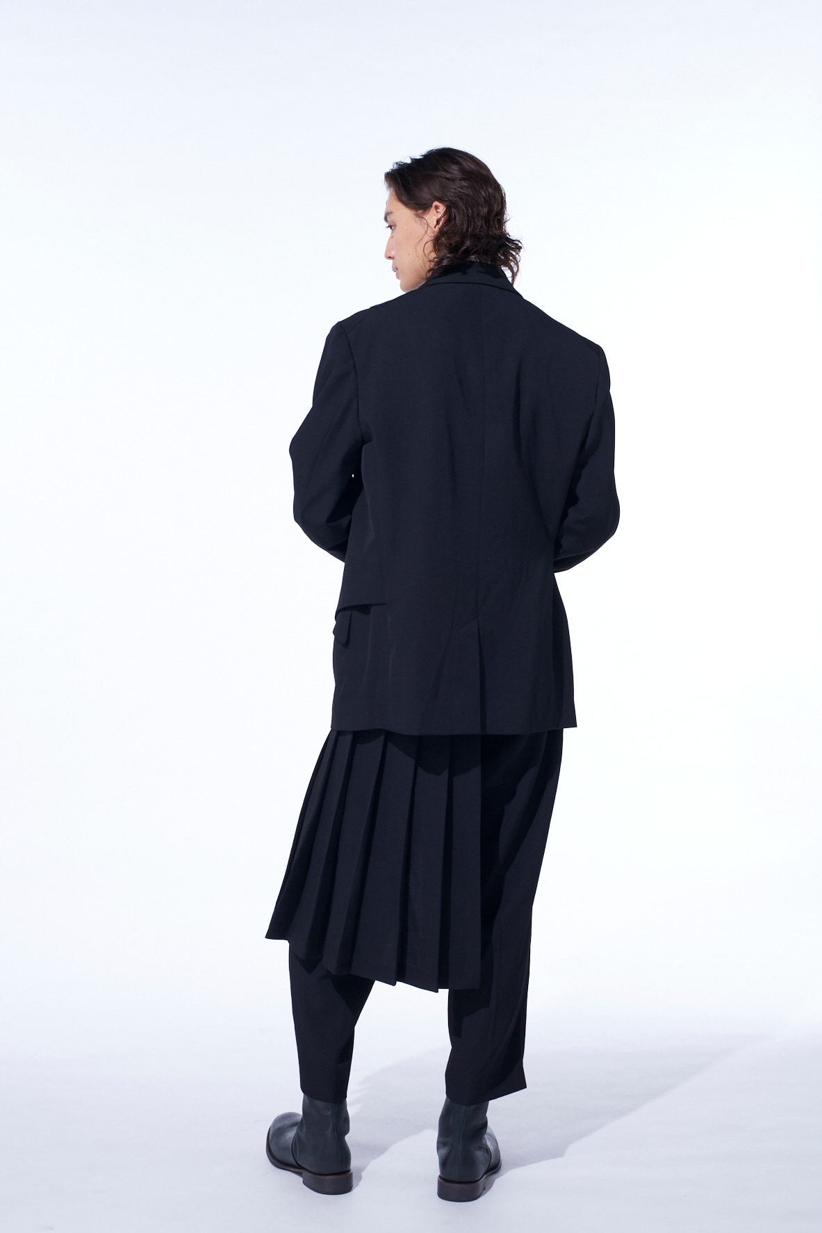 WASHER WOOL GABARDINE VEST FRONT JACKET