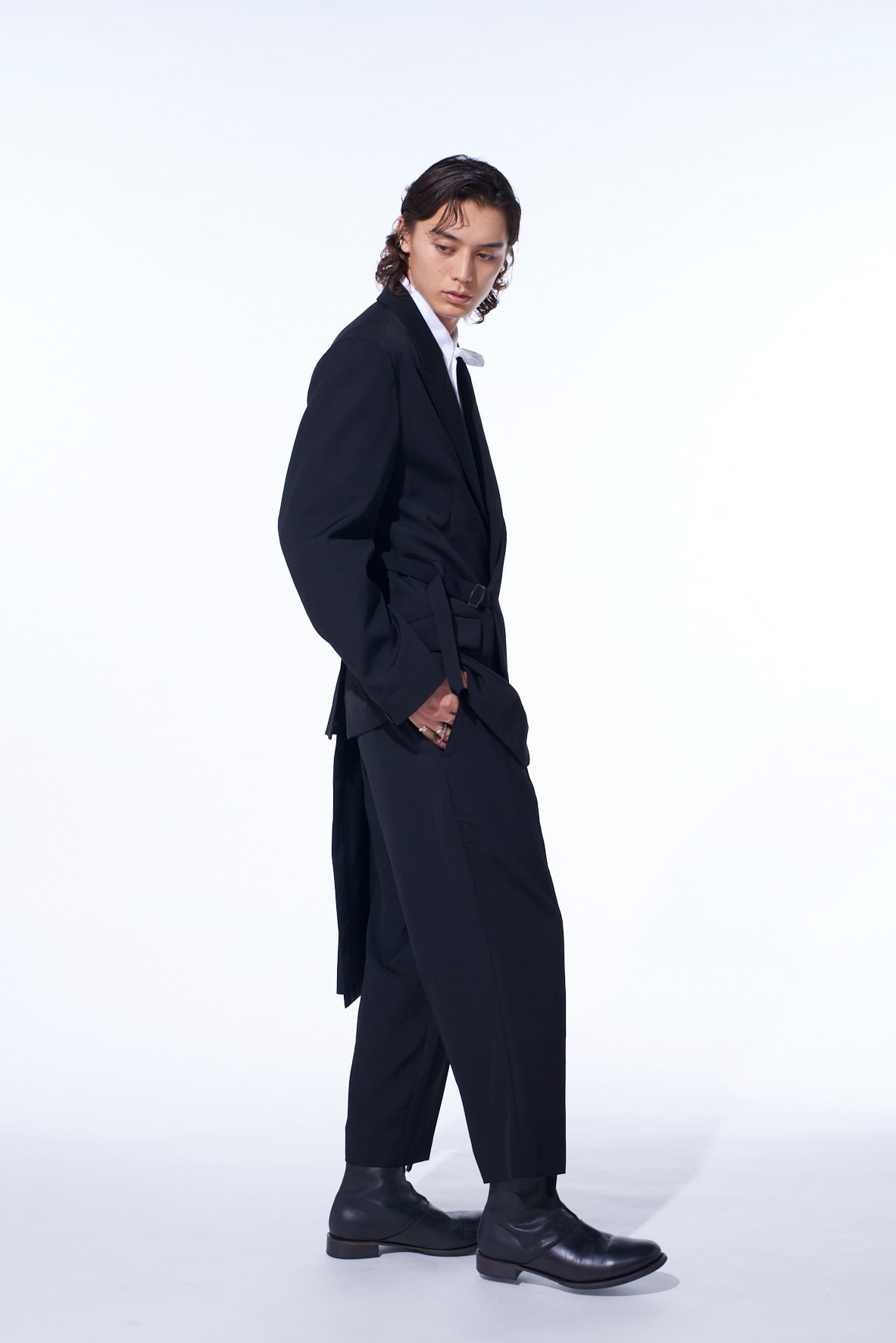 WASHER WOOL GABARDINE VEST FRONT JACKET