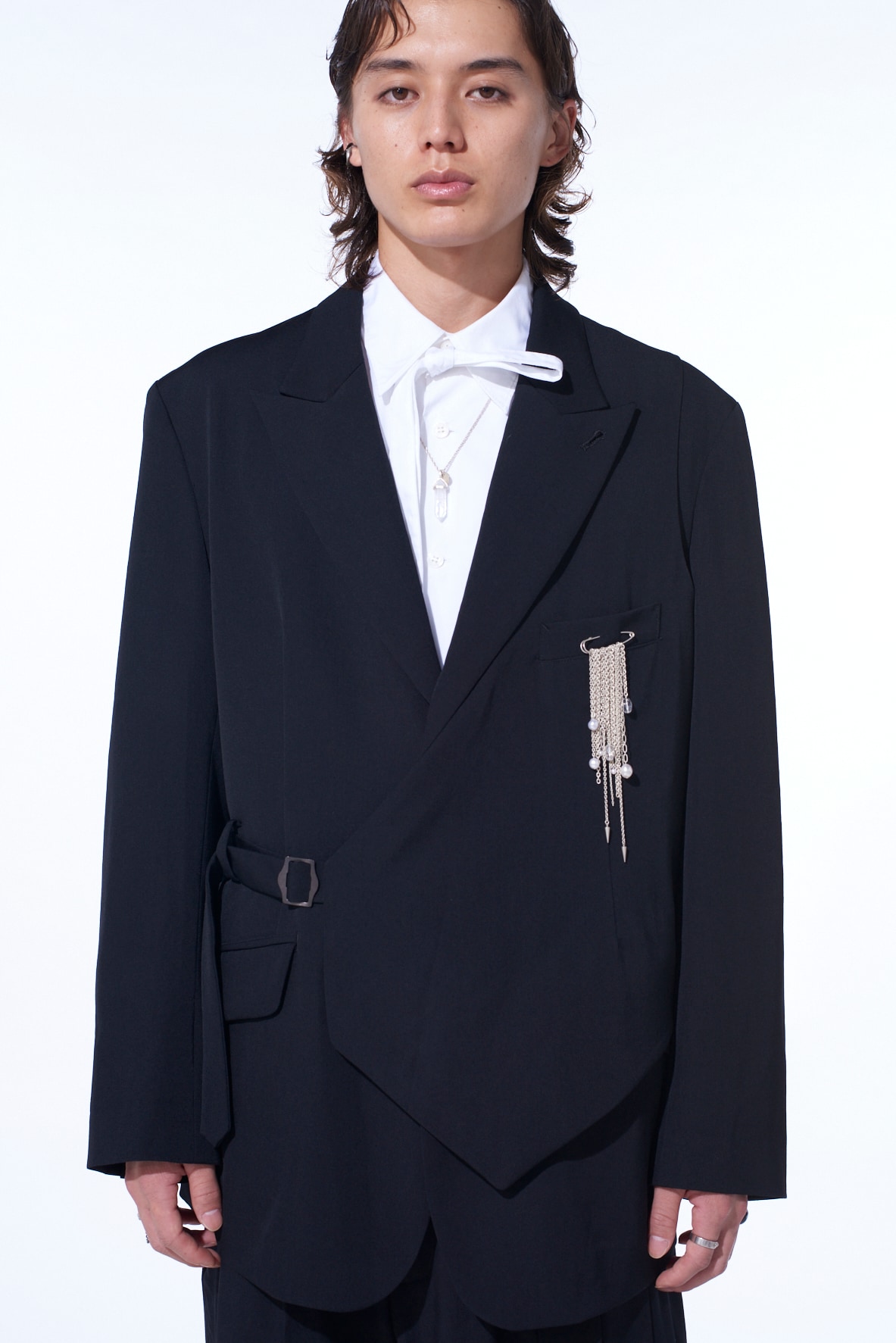 WASHER WOOL GABARDINE VEST FRONT JACKET