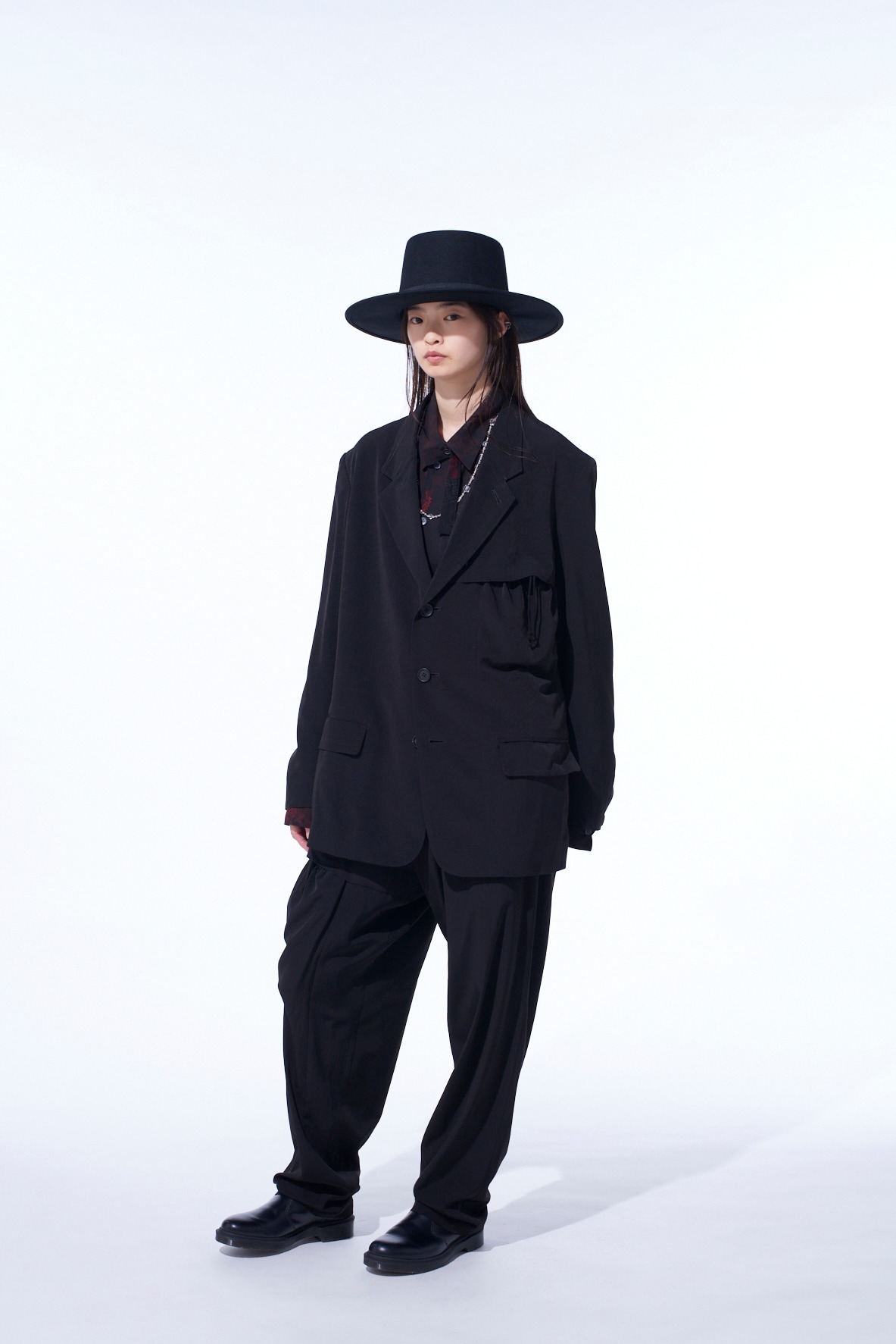 CREPE de CHINE SHIRRING POCKETS JACKET