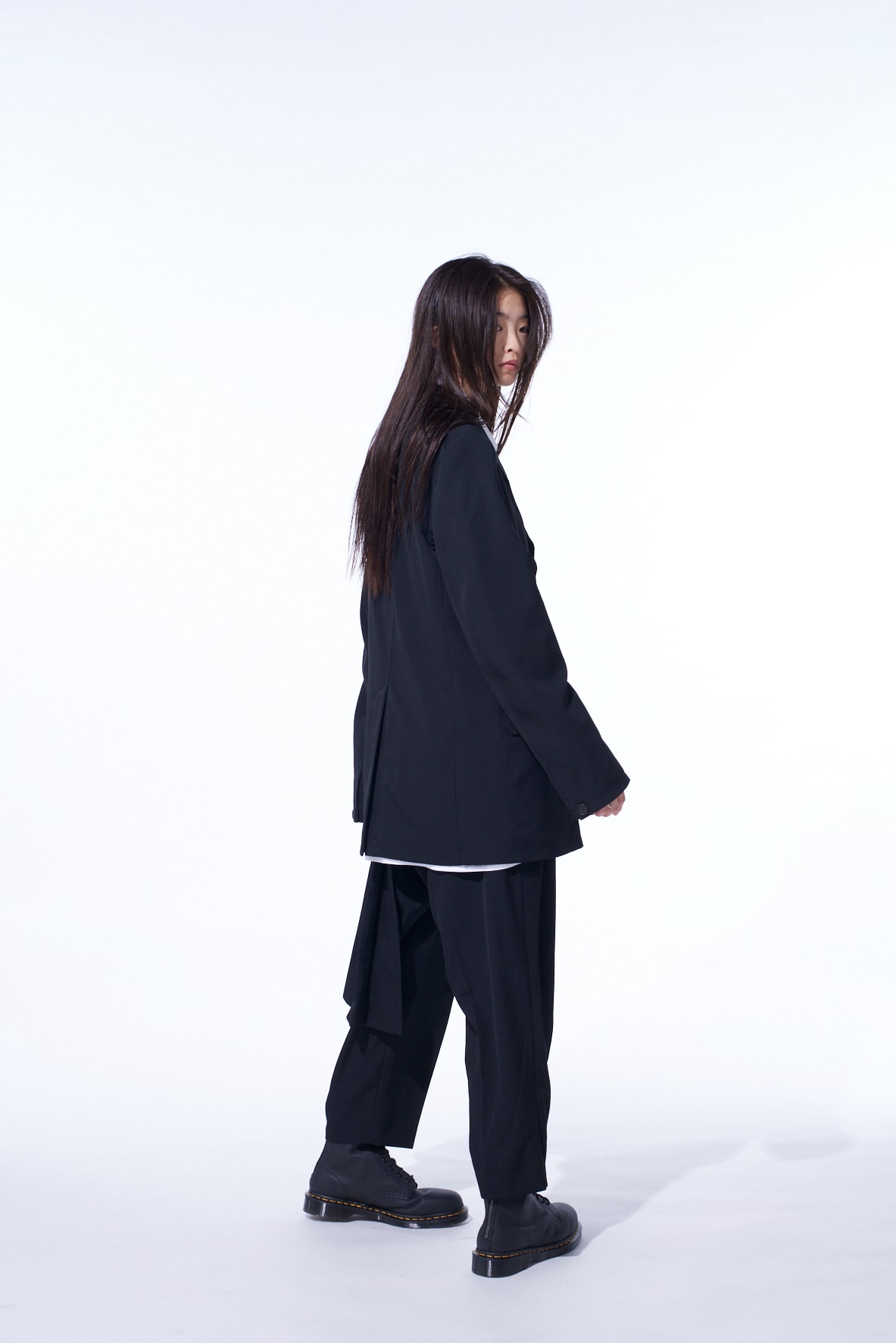 WASHER WOOL GABARDINE ASYMMETRIC POCKET JACKET