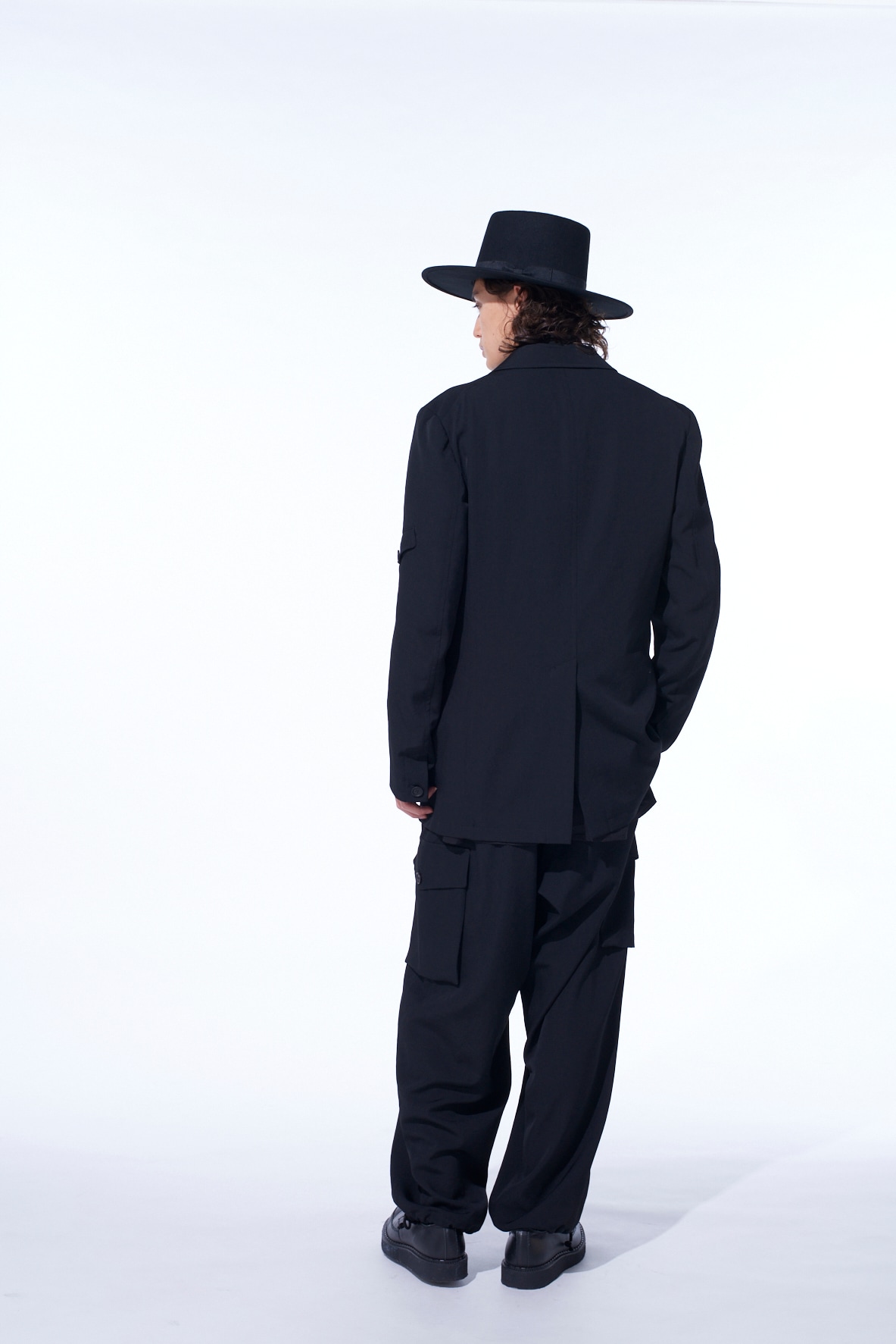WASHER WOOL GABARDINE ASYMMETRIC POCKET JACKET