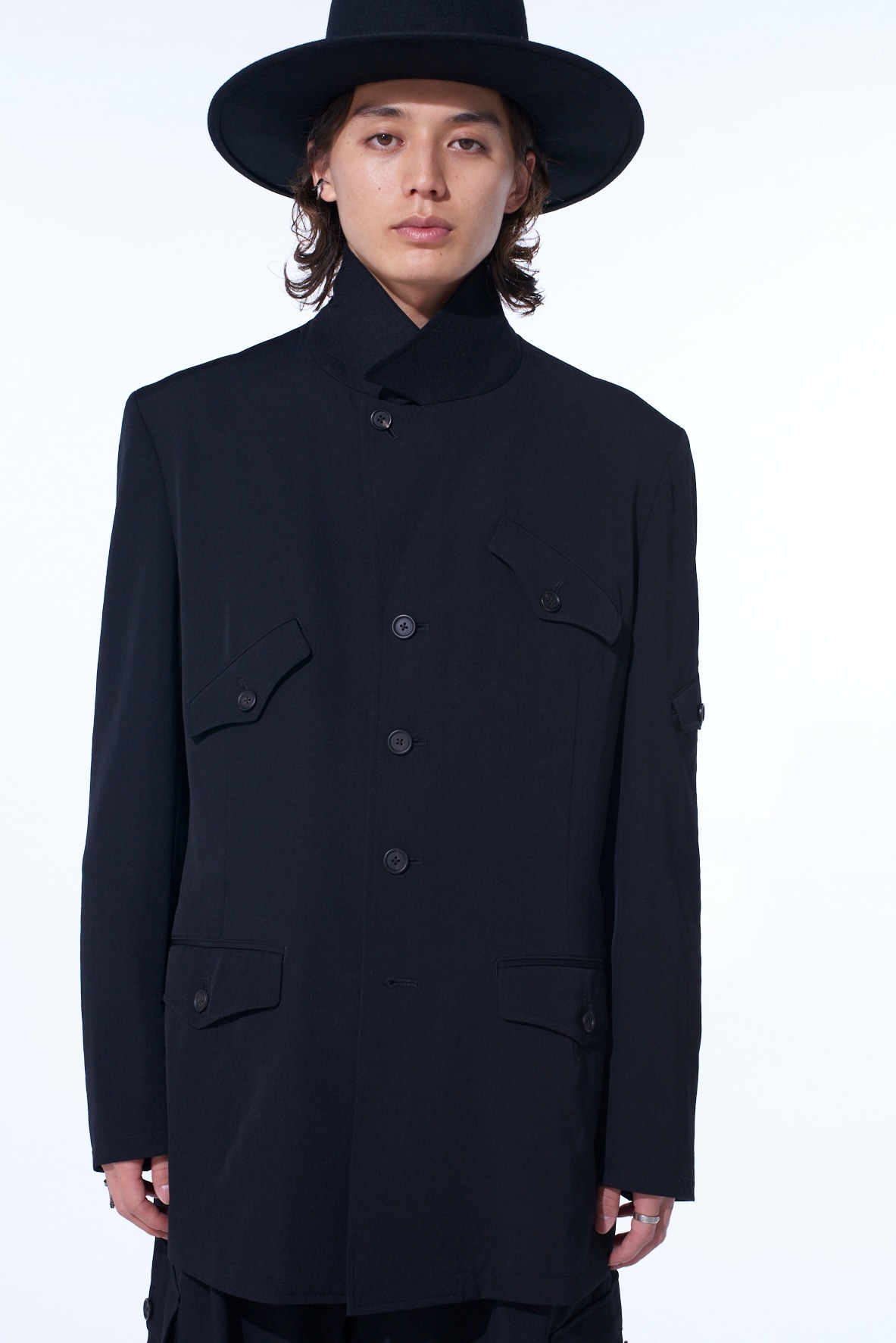 WASHER WOOL GABARDINE ASYMMETRIC POCKET JACKET