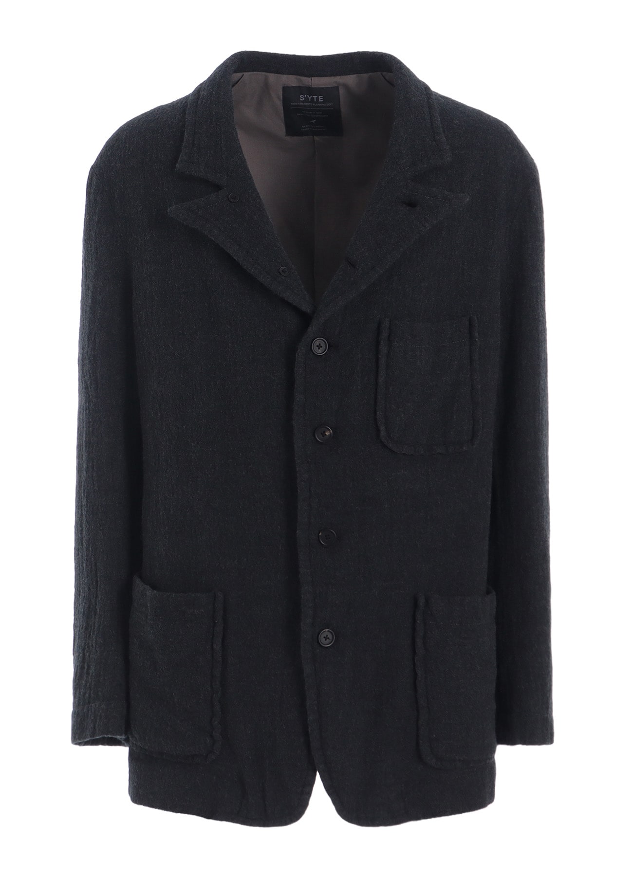WOOL GAUZE SEMI-PEAKED JACKET