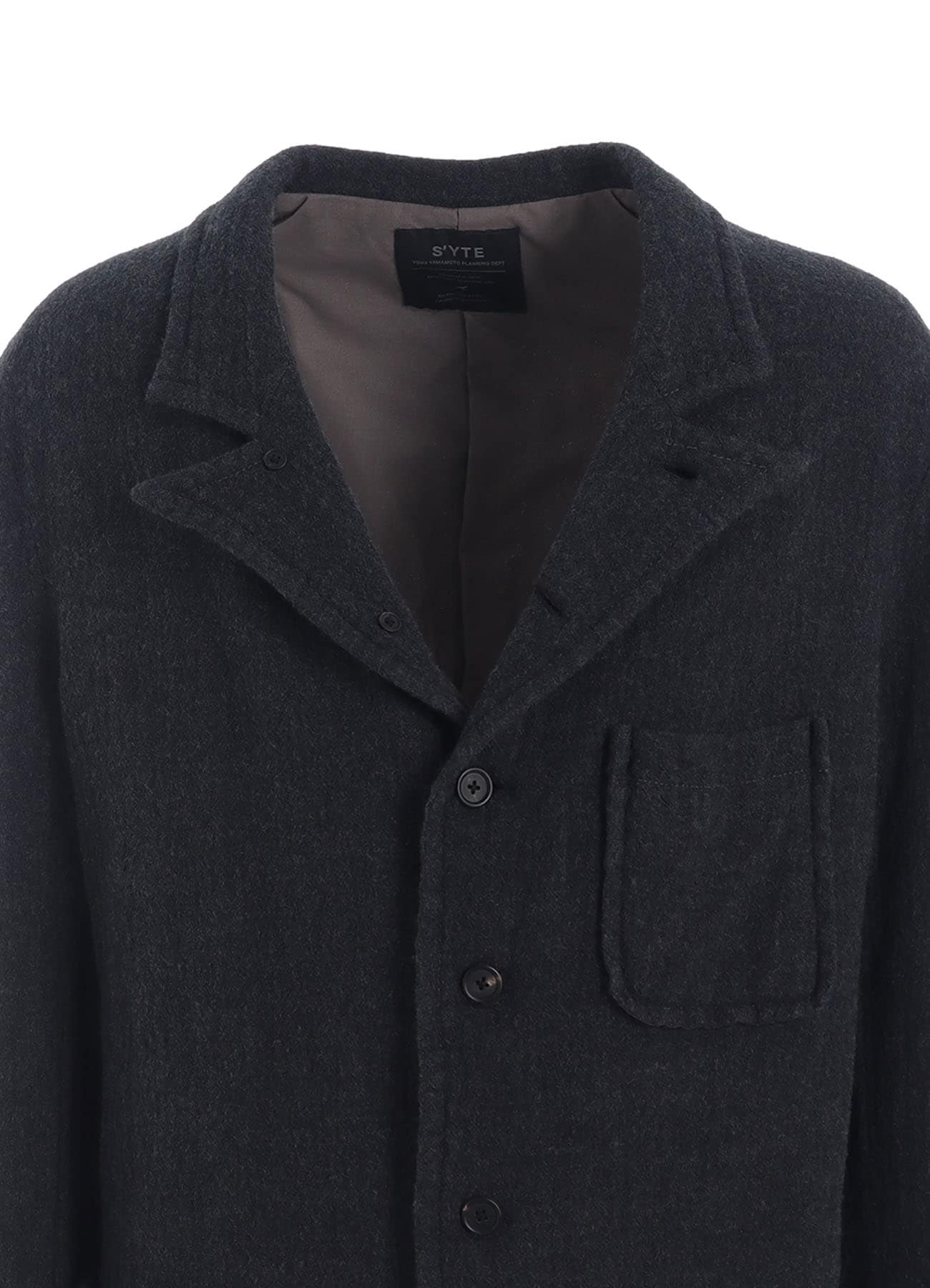 WOOL GAUZE SEMI-PEAKED JACKET